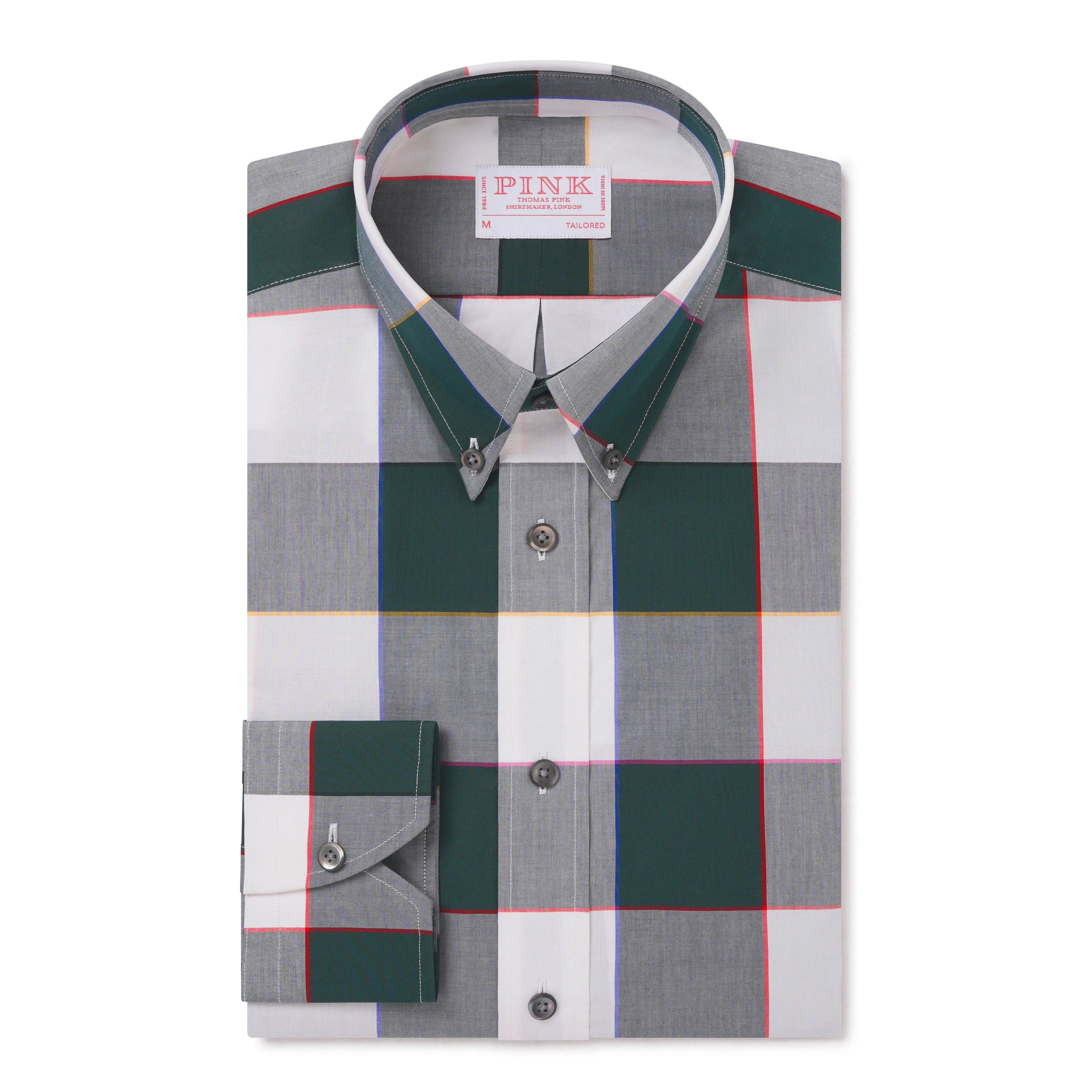 Thomas Pink Tailored Fit Smart Casual Large Check Shirt-MALFORD OF LONDON SAVILE ROW MENSWEAR OUTLET