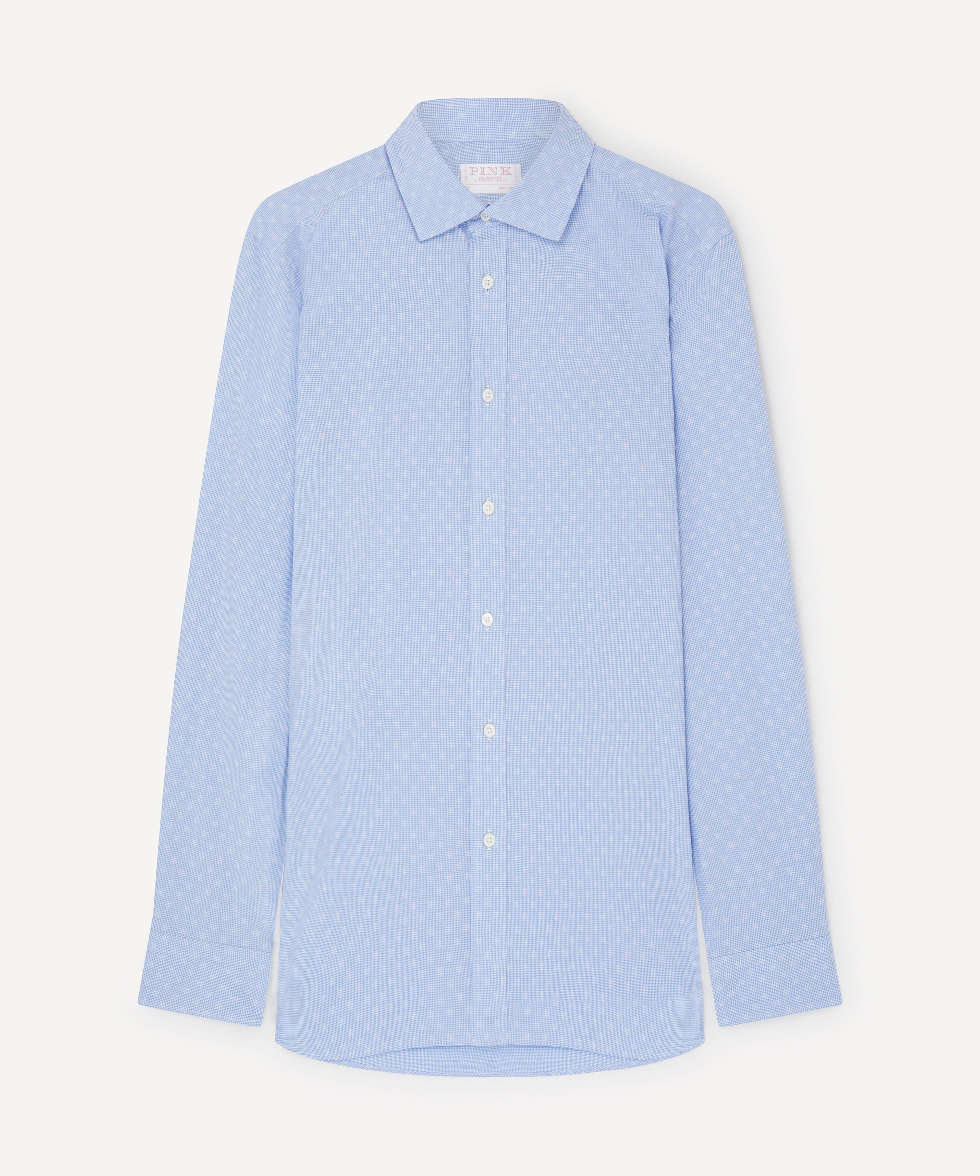 Thomas Pink Tailored Fit Smart Casual Micro Gingham Shirt-MALFORD OF LONDON SAVILE ROW MENSWEAR OUTLET