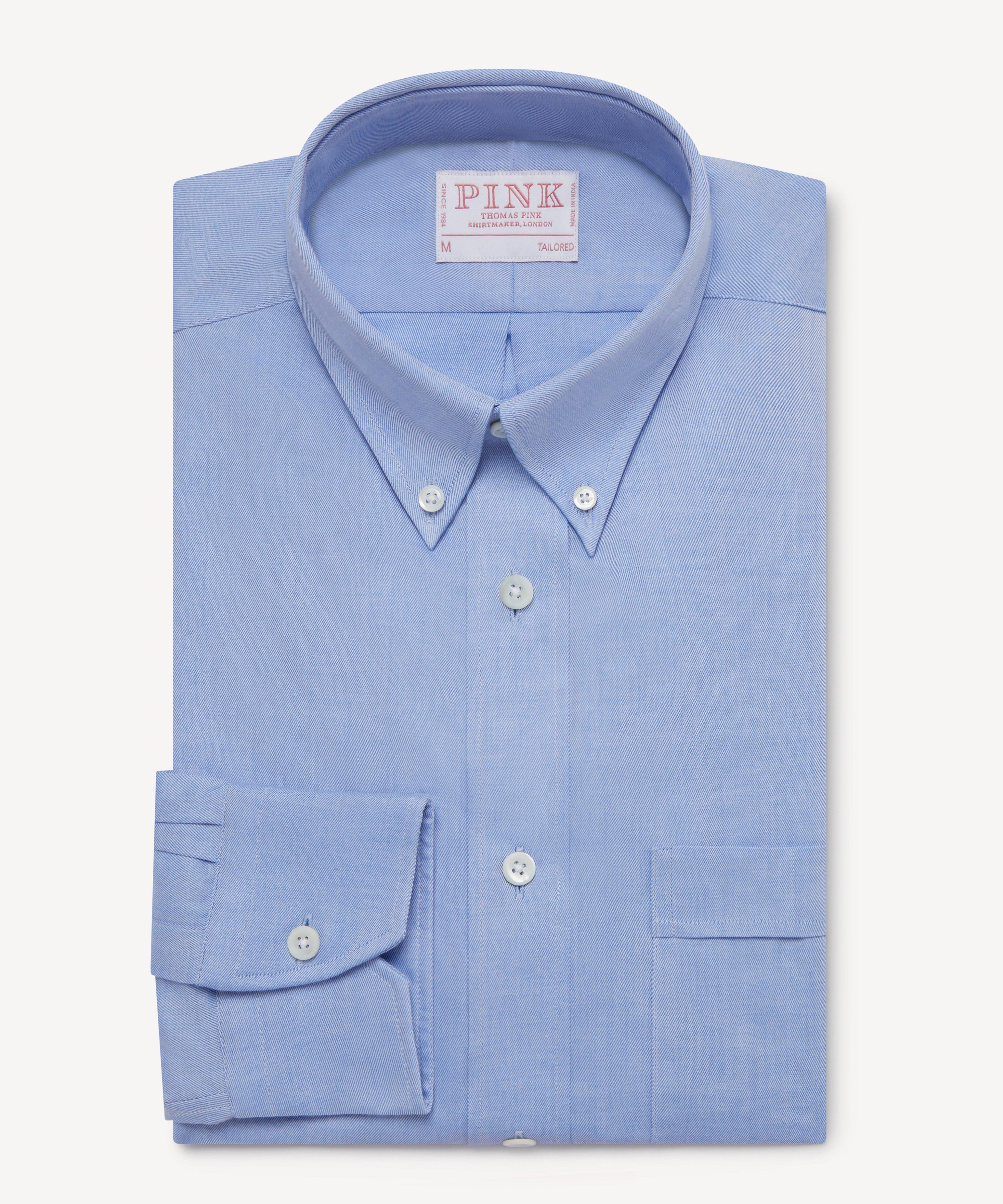 Thomas Pink Tailored Fit Smart Casual Superfine Twill Shirt-MALFORD OF LONDON SAVILE ROW MENSWEAR OUTLET