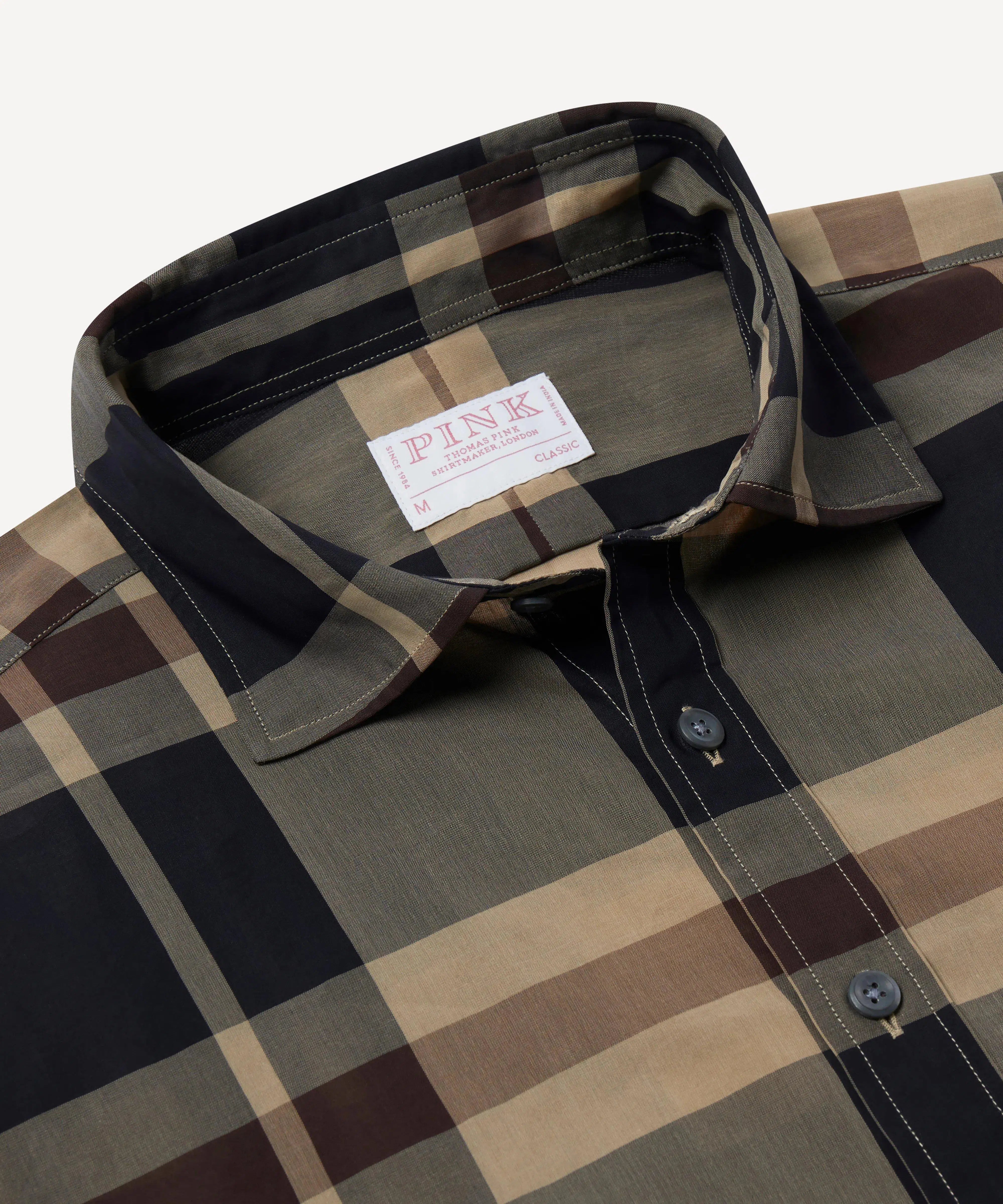 Thomas Pink Tailored Fit Smart Casual Voile Madras Check Shirt-MALFORD OF LONDON SAVILE ROW MENSWEAR OUTLET