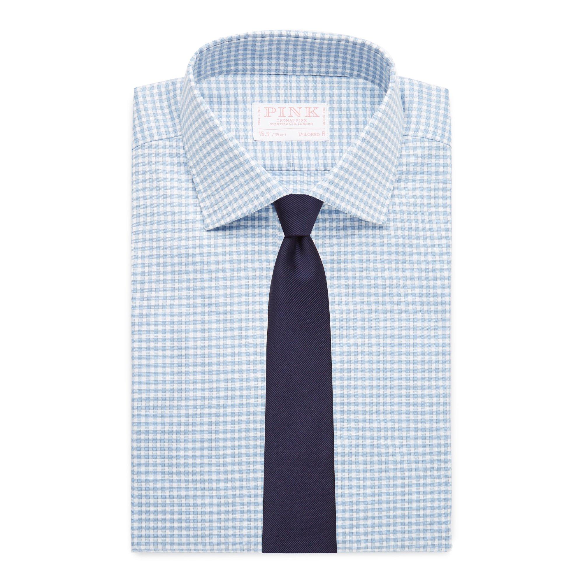 Thomas Pink Tailored Fit Traveller Journey Check Twill Shirt-MALFORD OF LONDON SAVILE ROW MENSWEAR OUTLET