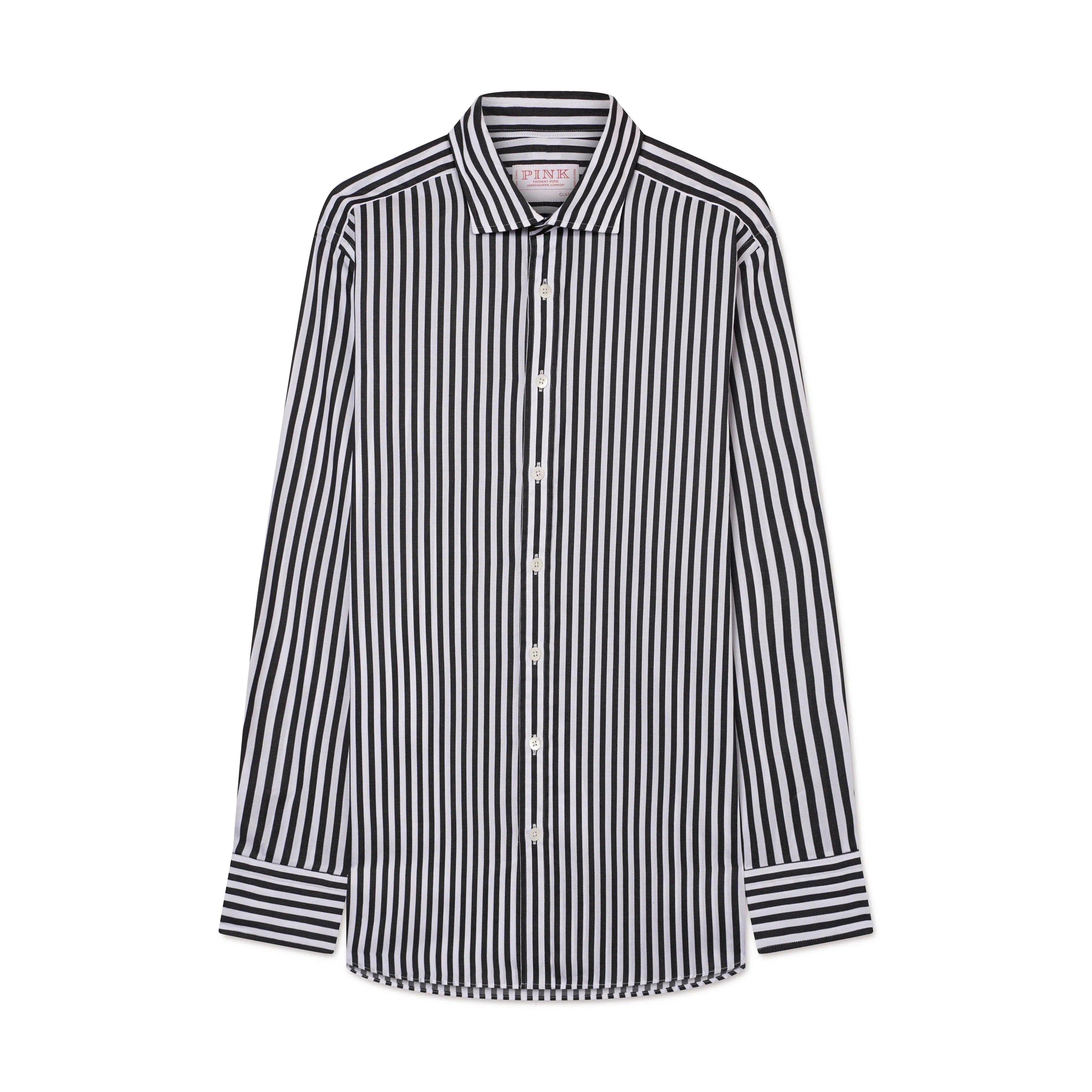 Thomas Pink Women's Classic Capri Stripe Shirt Black/White-MALFORD OF LONDON SAVILE ROW MENSWEAR OUTLET