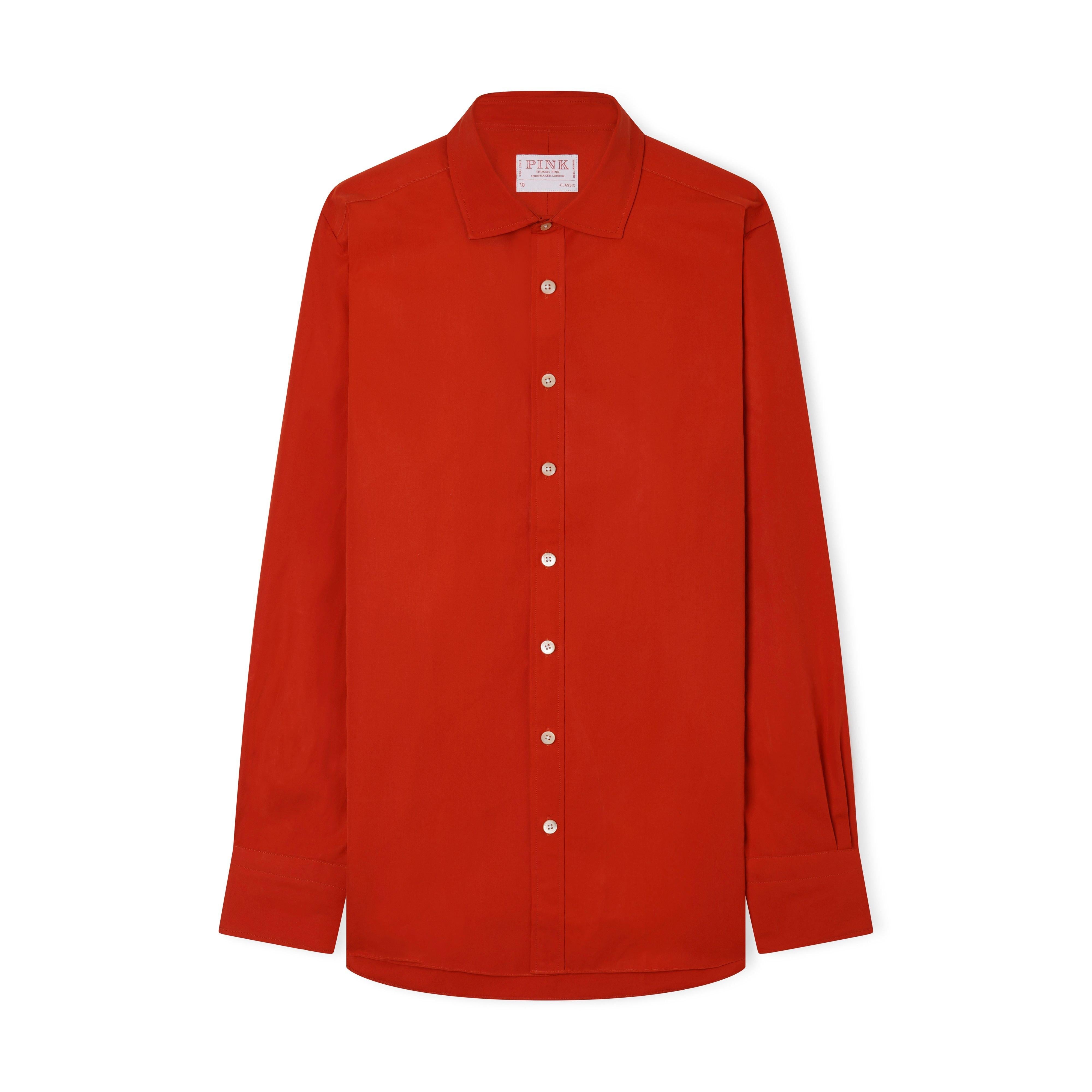 Thomas Pink Women's Classic Compact Poplin Shirt Red-MALFORD OF LONDON SAVILE ROW MENSWEAR OUTLET