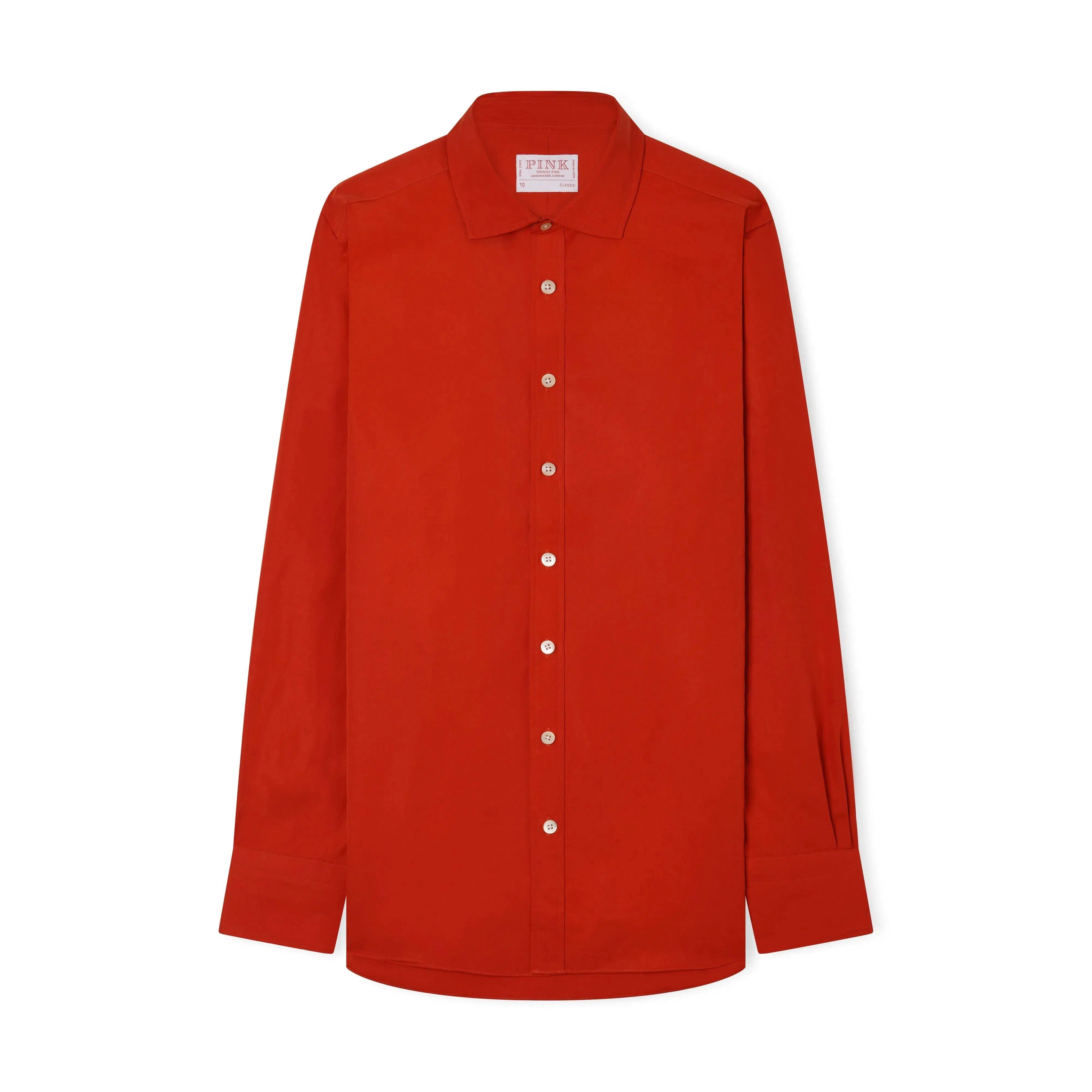 Thomas Pink Women's Classic Compact Poplin Shirt Red-MALFORD OF LONDON SAVILE ROW MENSWEAR OUTLET