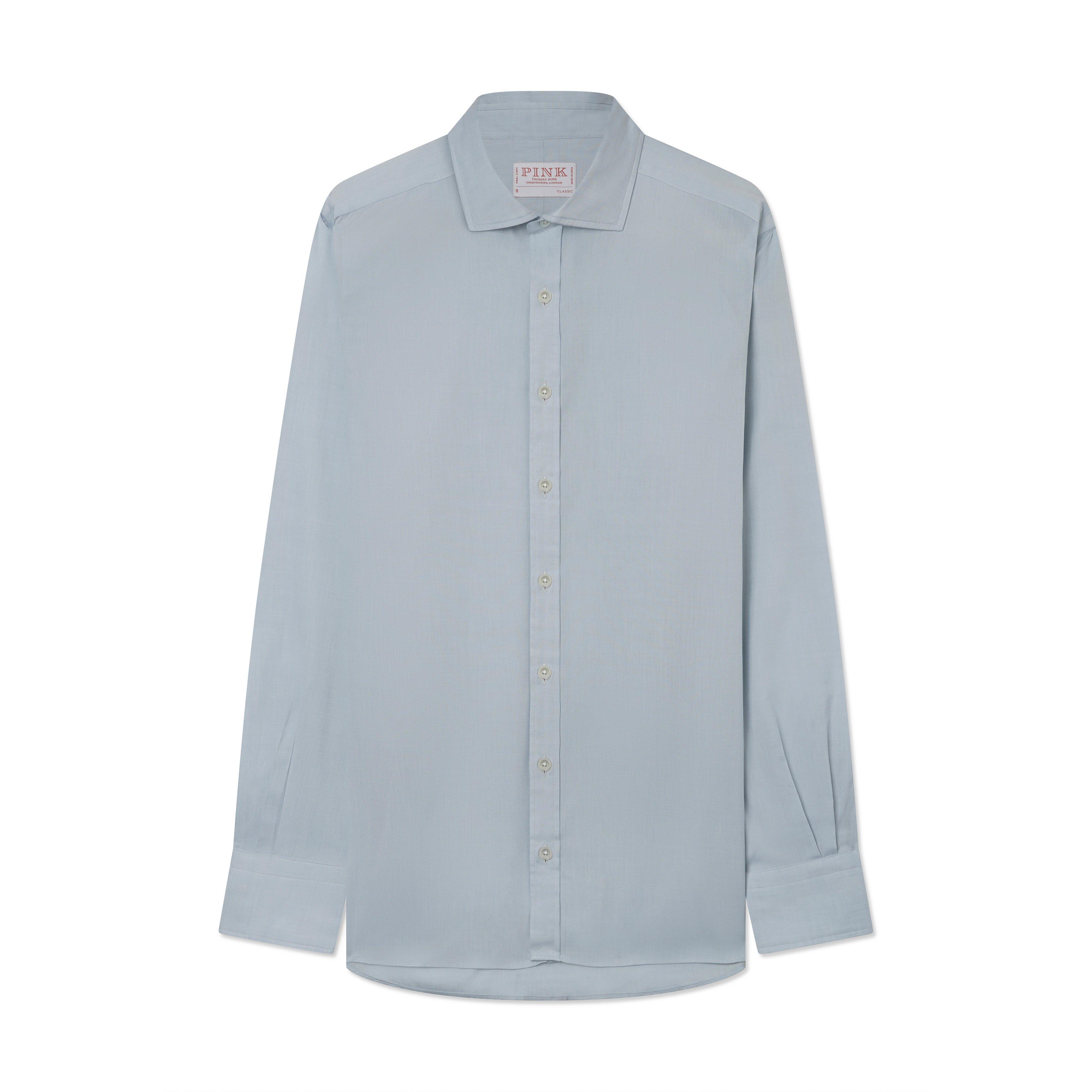 Thomas Pink Women's Classic Fit Colour End on End Shirt Blue-MALFORD OF LONDON SAVILE ROW MENSWEAR OUTLET