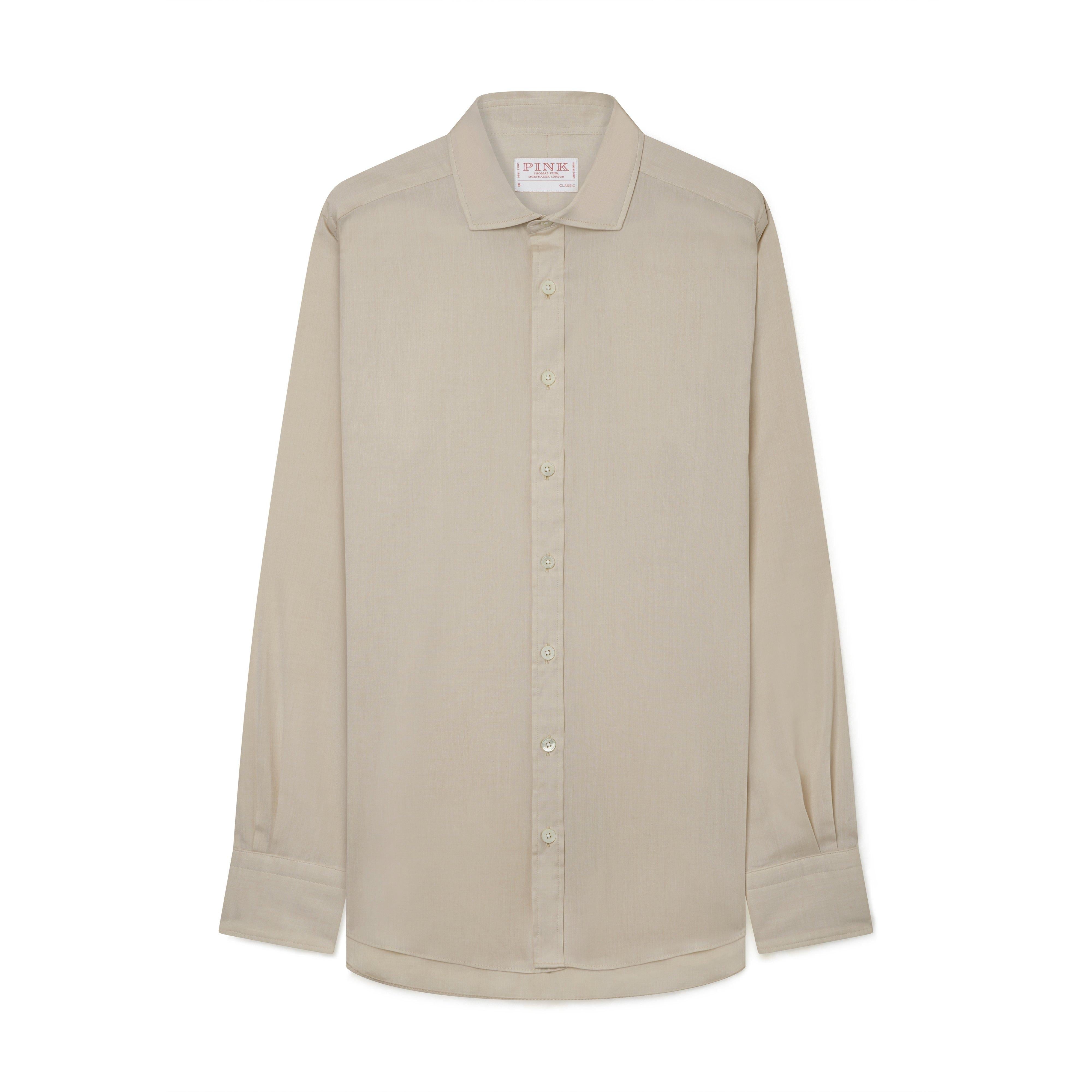 Thomas Pink Women's Classic Fit Colour End on End Shirt Neutral-MALFORD OF LONDON SAVILE ROW MENSWEAR OUTLET