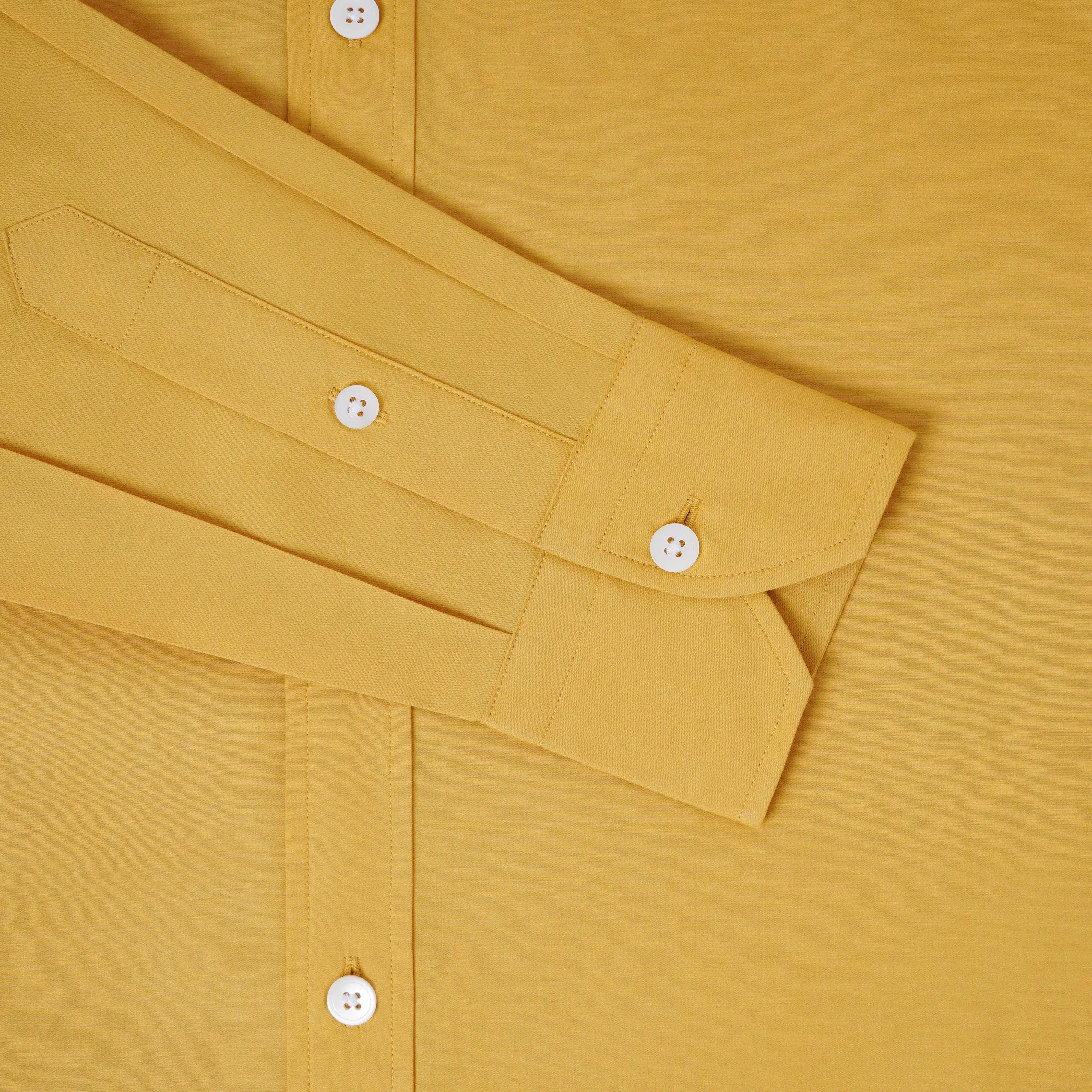 Thomas Pink Women's Classic Fit Plain Cotton Blend Shirt Yellow-MALFORD OF LONDON SAVILE ROW MENSWEAR OUTLET