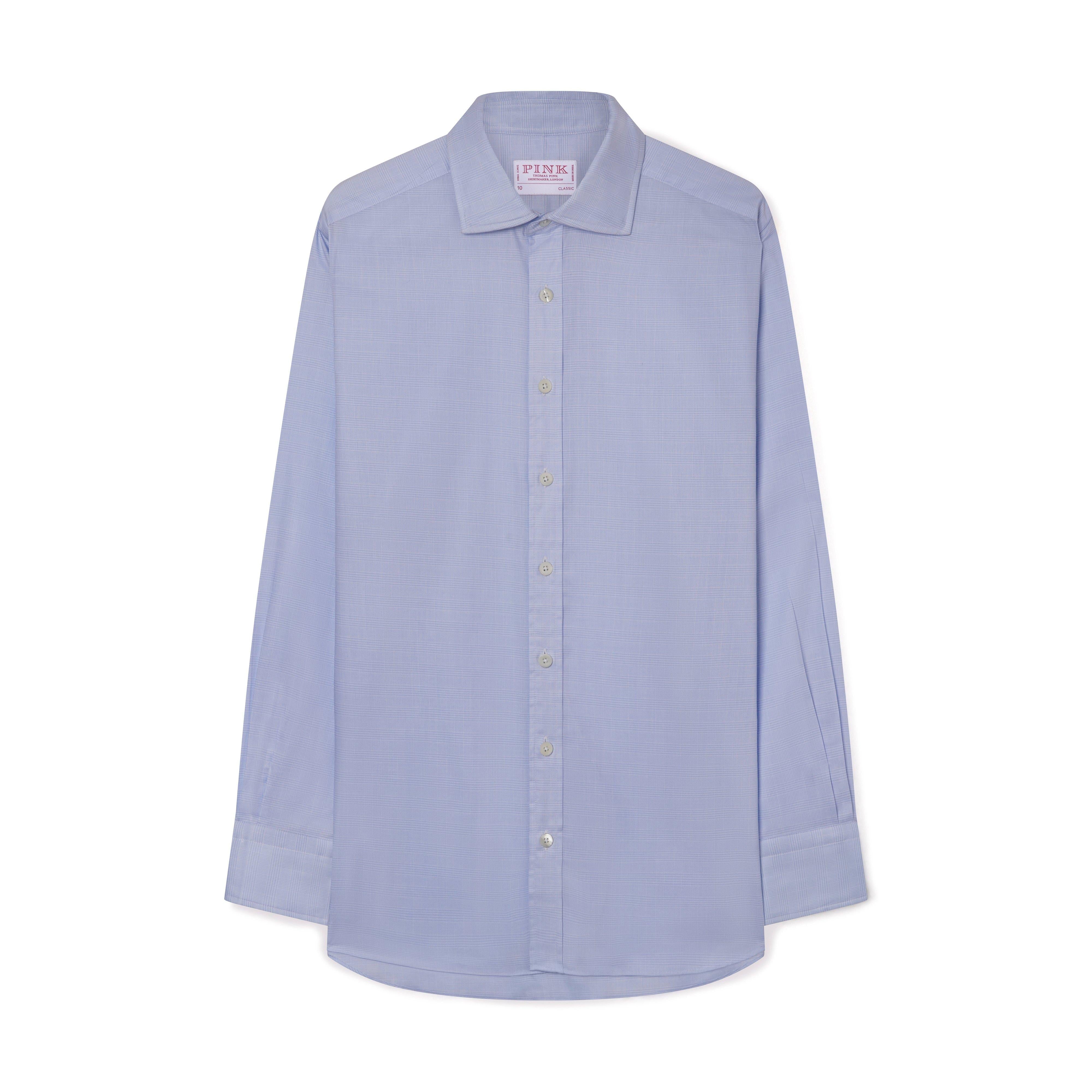 Thomas Pink Women's Classic Fit Prince of Wales Check Shirt Blue-MALFORD OF LONDON SAVILE ROW MENSWEAR OUTLET