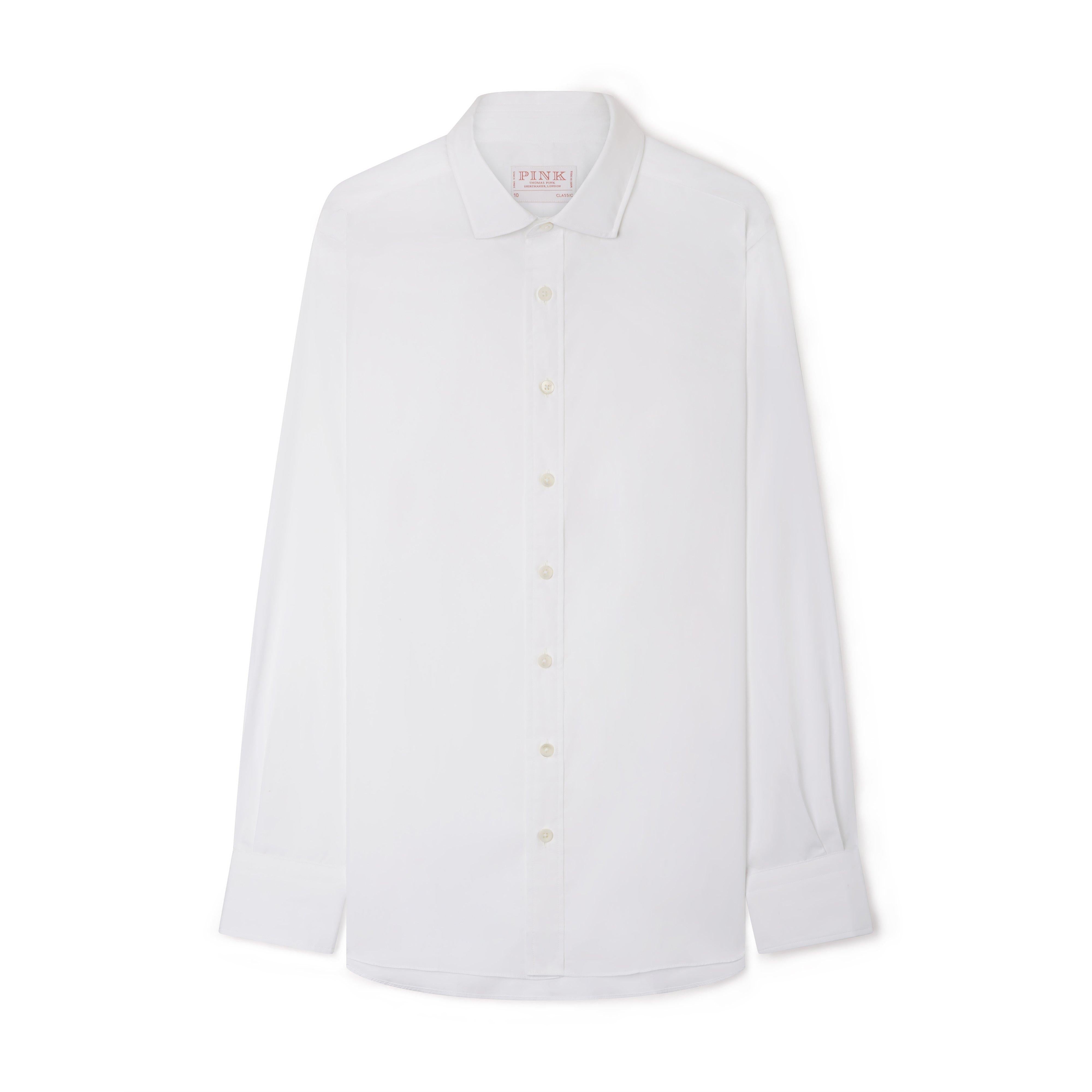 Thomas Pink Women's Classic Plain Cotton Poplin Shirt White-MALFORD OF LONDON SAVILE ROW MENSWEAR OUTLET