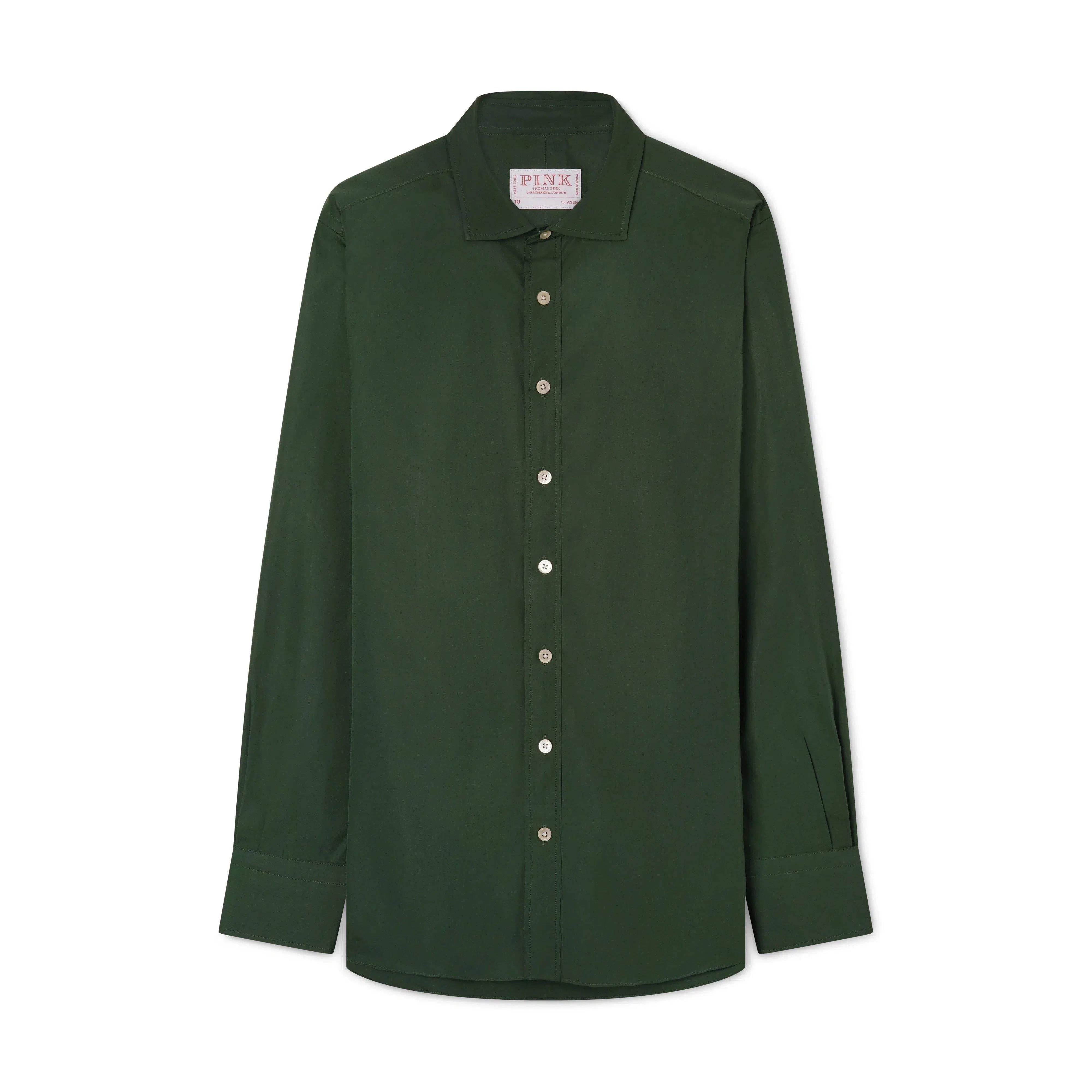 Thomas Pink Women's Classic Regent Cotton Shirt Forest Green-MALFORD OF LONDON SAVILE ROW MENSWEAR OUTLET