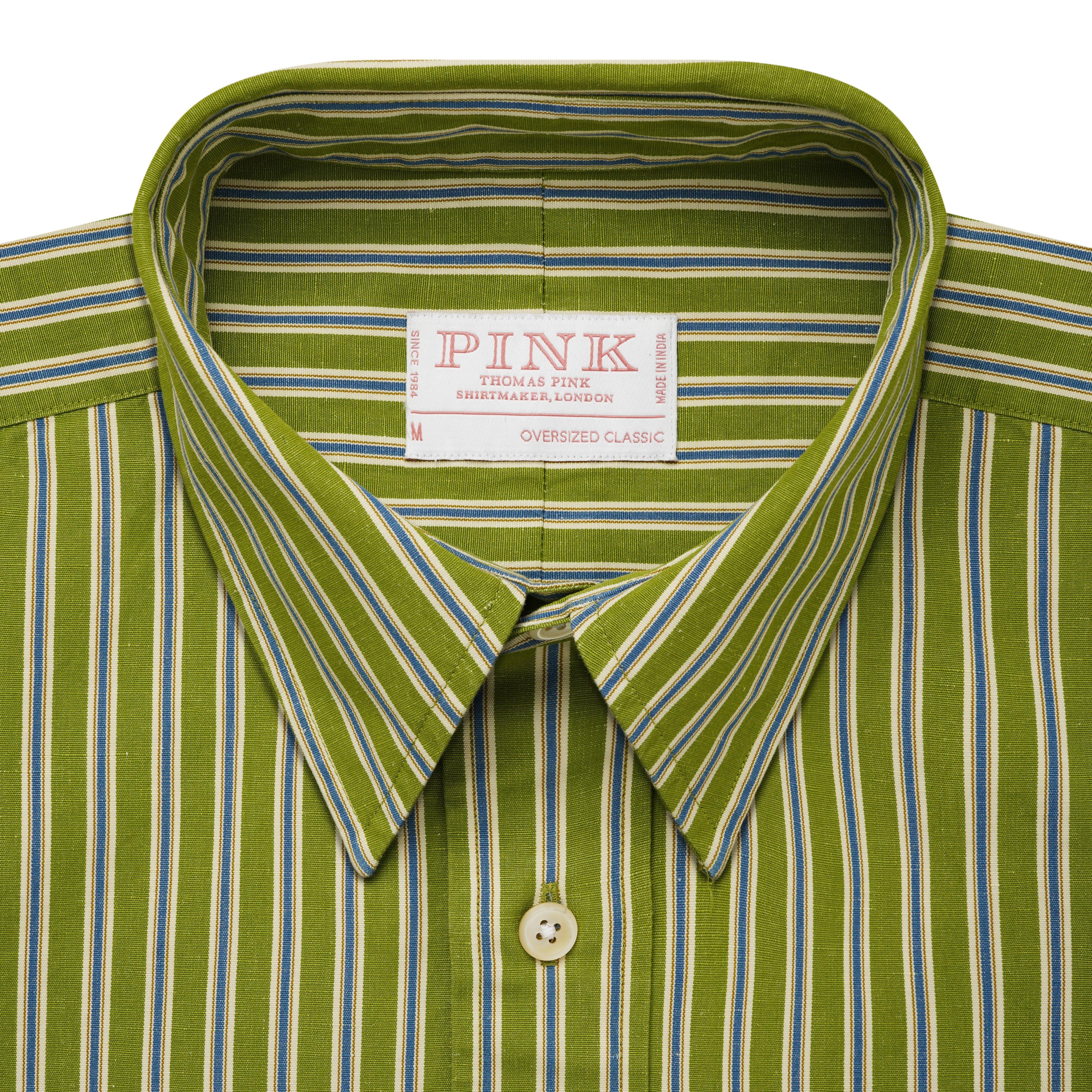 Thomas Pink Women's Oversized Fit Linen Multi Stripe Shirt-MALFORD OF LONDON SAVILE ROW MENSWEAR OUTLET