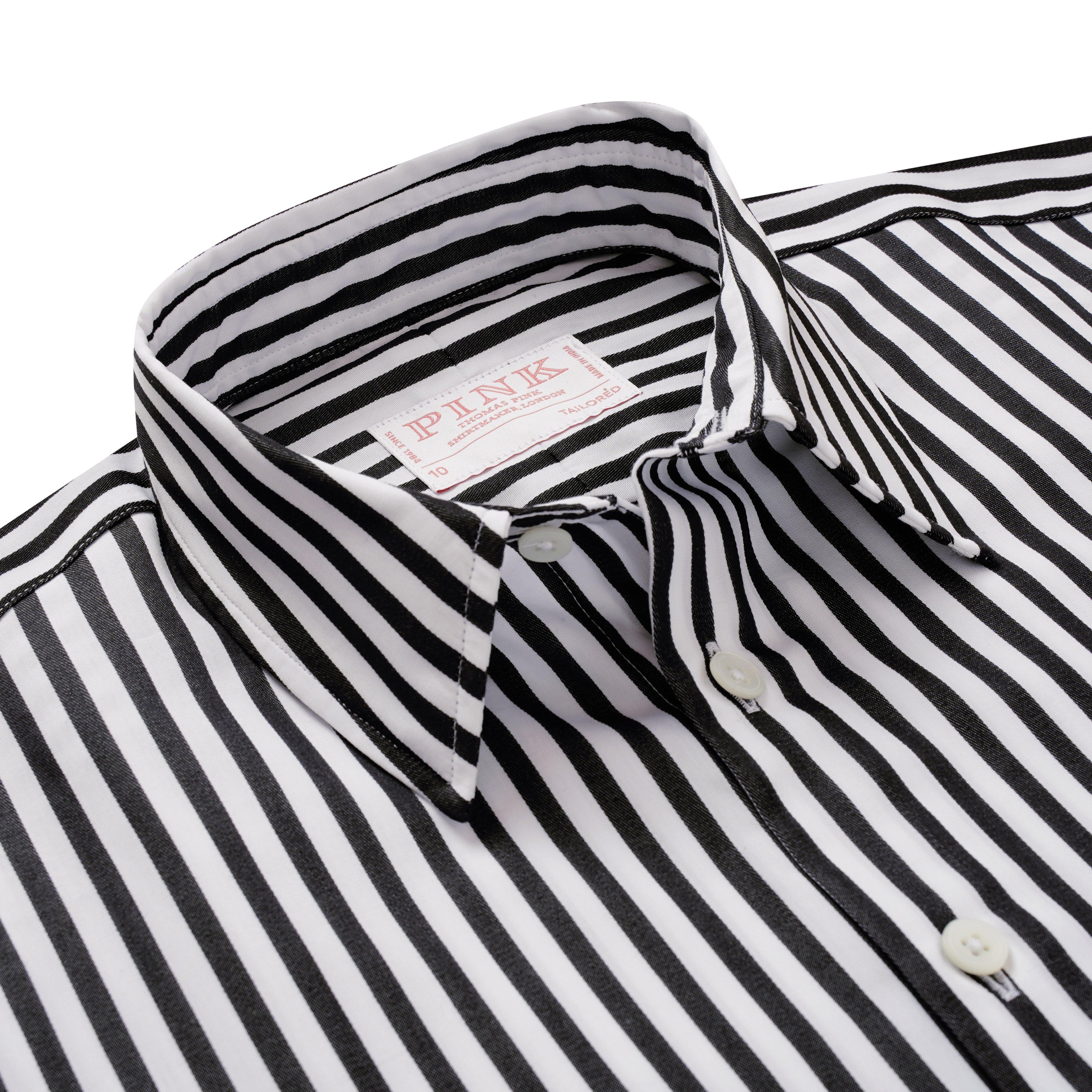 Thomas Pink Women's Tailored Capri Stripe Shirt Black/White-MALFORD OF LONDON SAVILE ROW MENSWEAR OUTLET