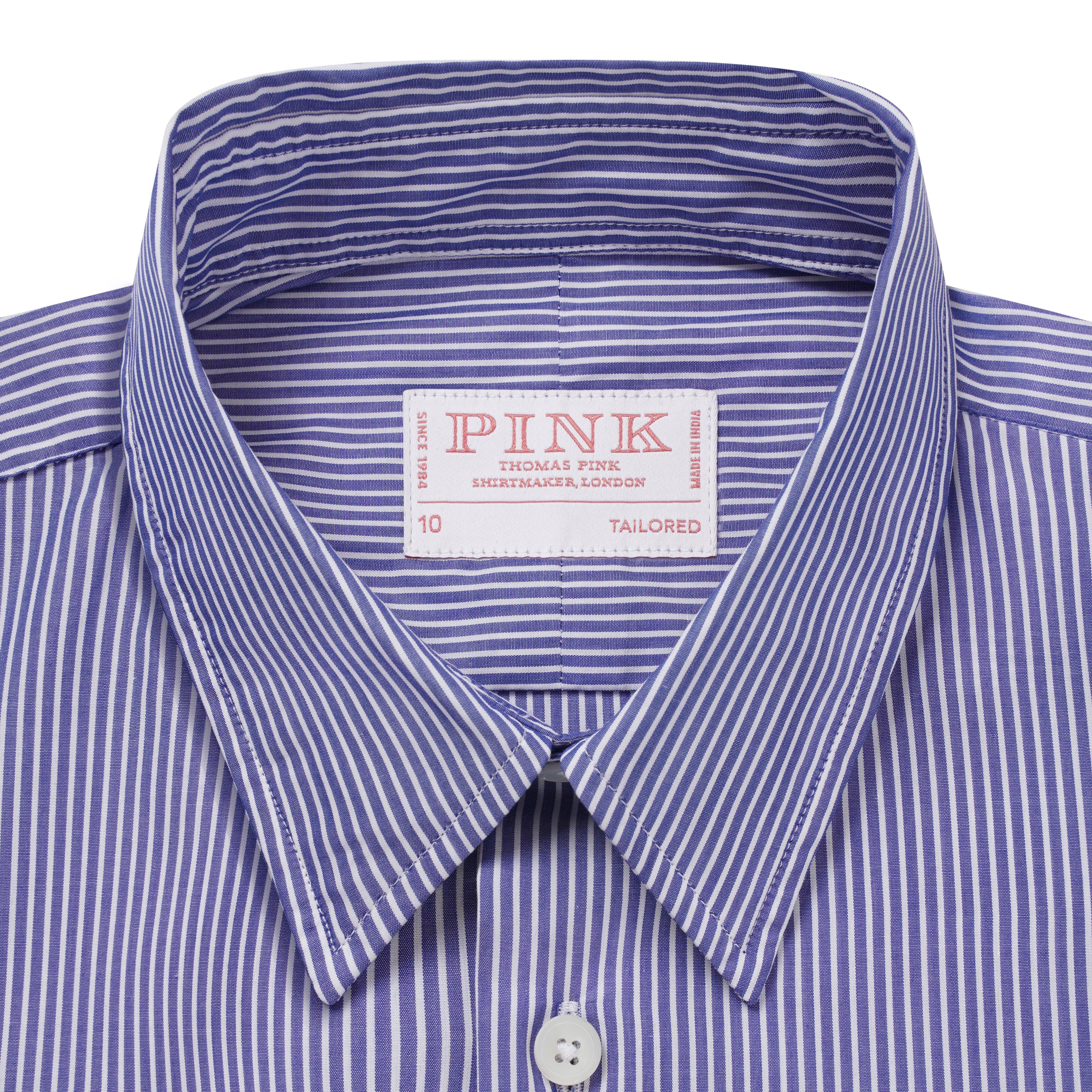 Thomas Pink Women's Tailored Fine Bengal Stripe Shirt Blue/White-MALFORD OF LONDON SAVILE ROW MENSWEAR OUTLET