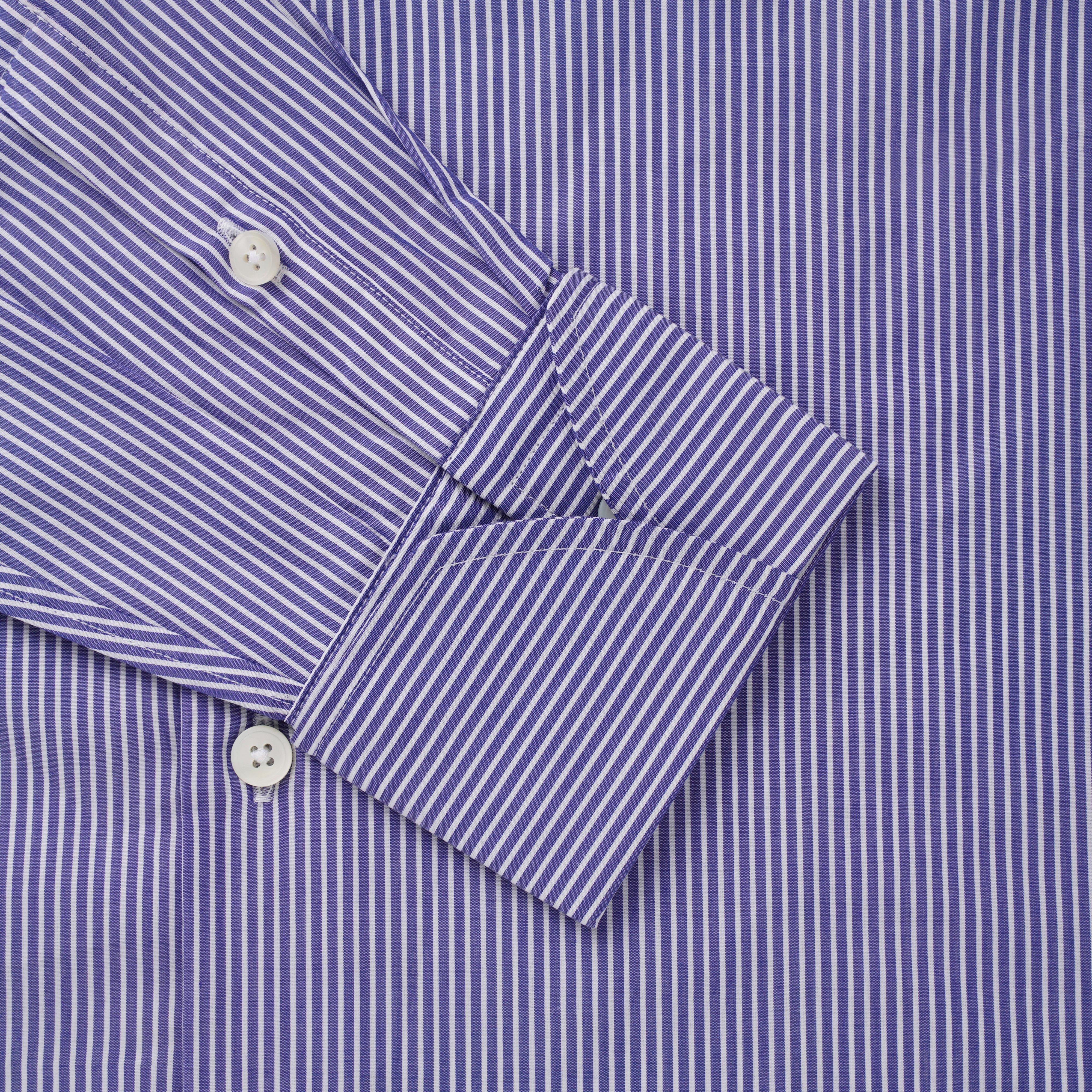 Thomas Pink Women's Tailored Fine Bengal Stripe Shirt Blue/White-MALFORD OF LONDON SAVILE ROW MENSWEAR OUTLET