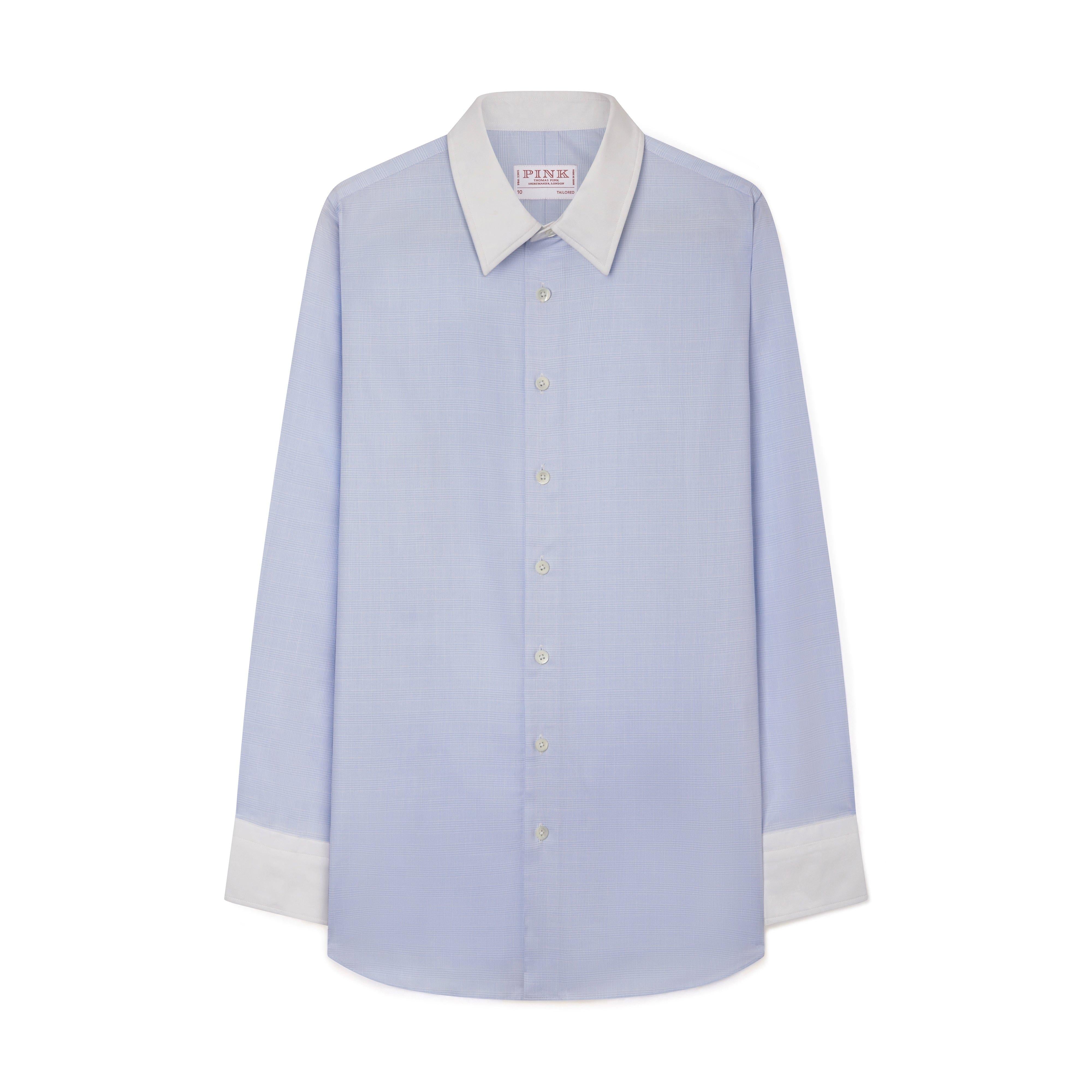 Thomas Pink Women's Tailored Fit Prince of Wales Check Shirt Blue-MALFORD OF LONDON SAVILE ROW MENSWEAR OUTLET