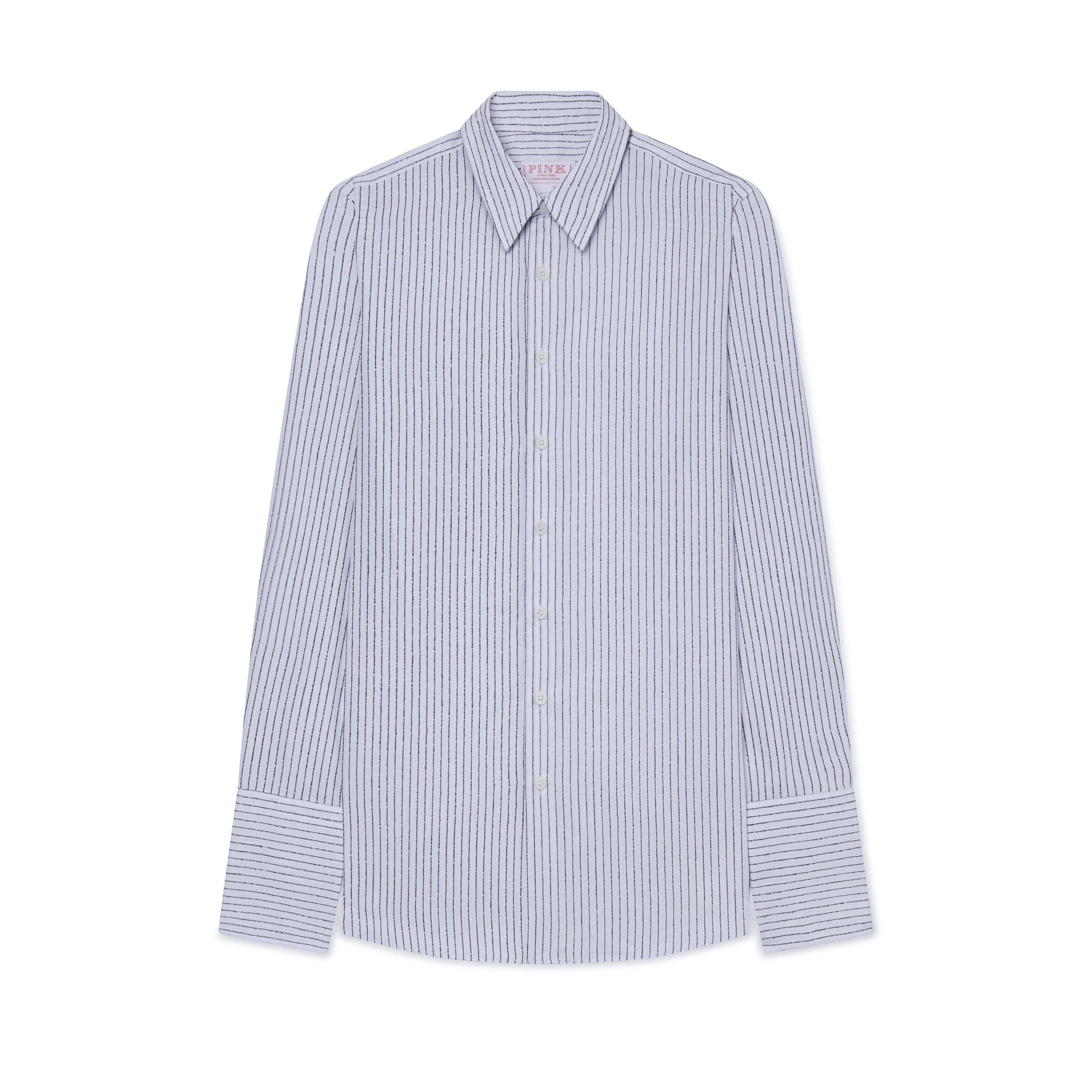 Thomas Pink Women's Tailored Jacquard Barre Stripe Shirt White/Green-MALFORD OF LONDON SAVILE ROW MENSWEAR OUTLET