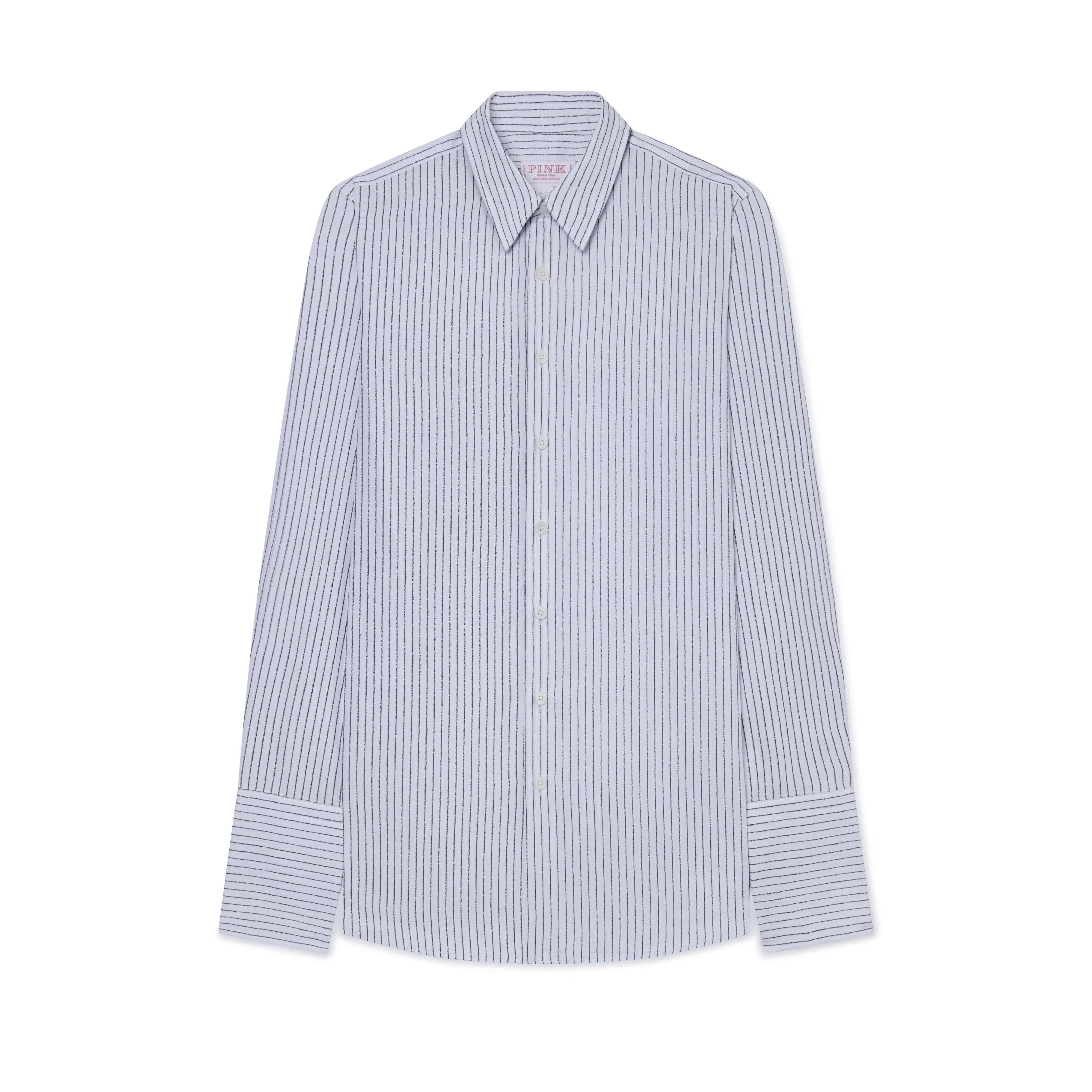 Thomas Pink Women's Tailored Jacquard Barre Stripe Shirt White/Green-MALFORD OF LONDON SAVILE ROW MENSWEAR OUTLET