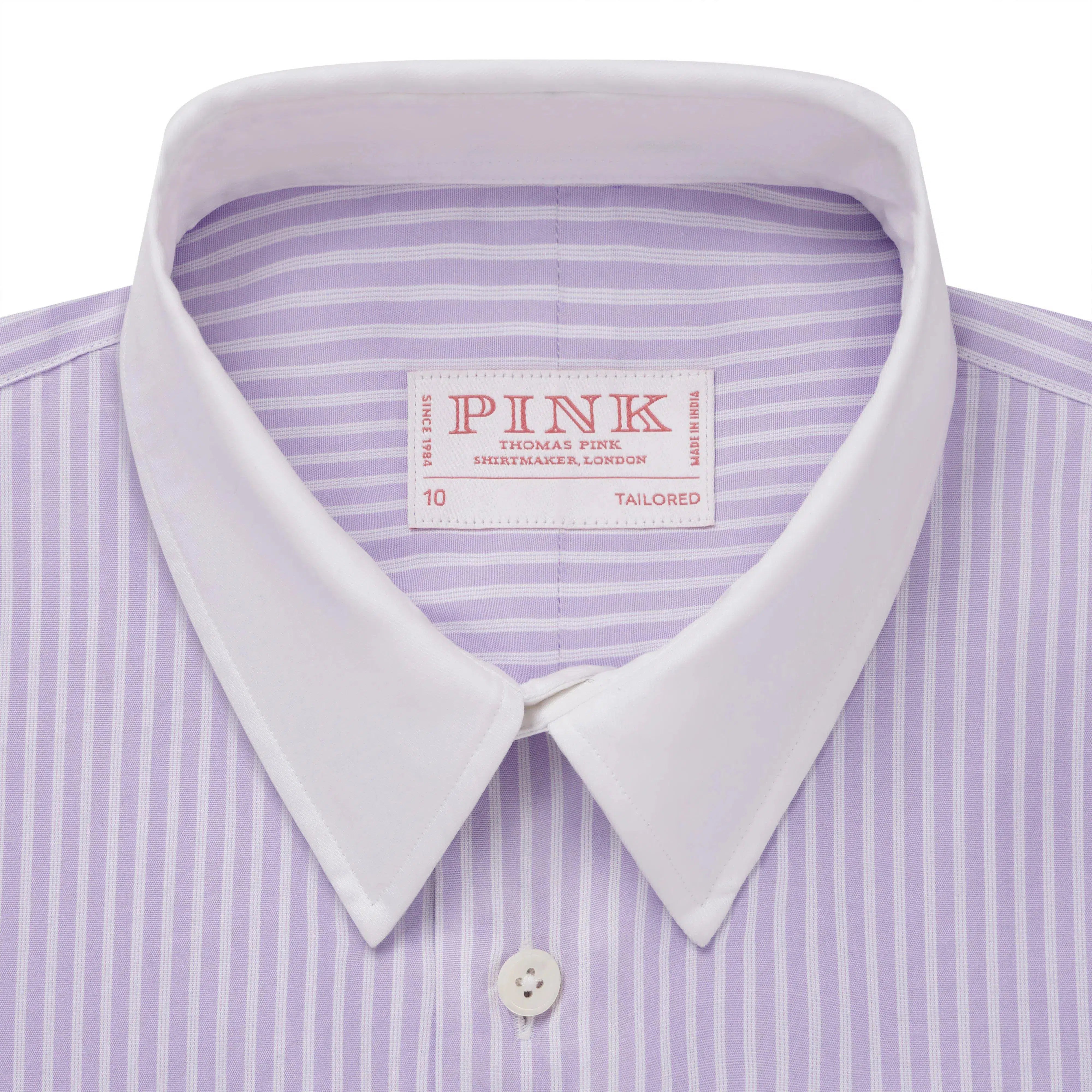 Thomas Pink Women's Tailored Lux Poplin Double Stripe Shirt Purple-MALFORD OF LONDON SAVILE ROW MENSWEAR OUTLET