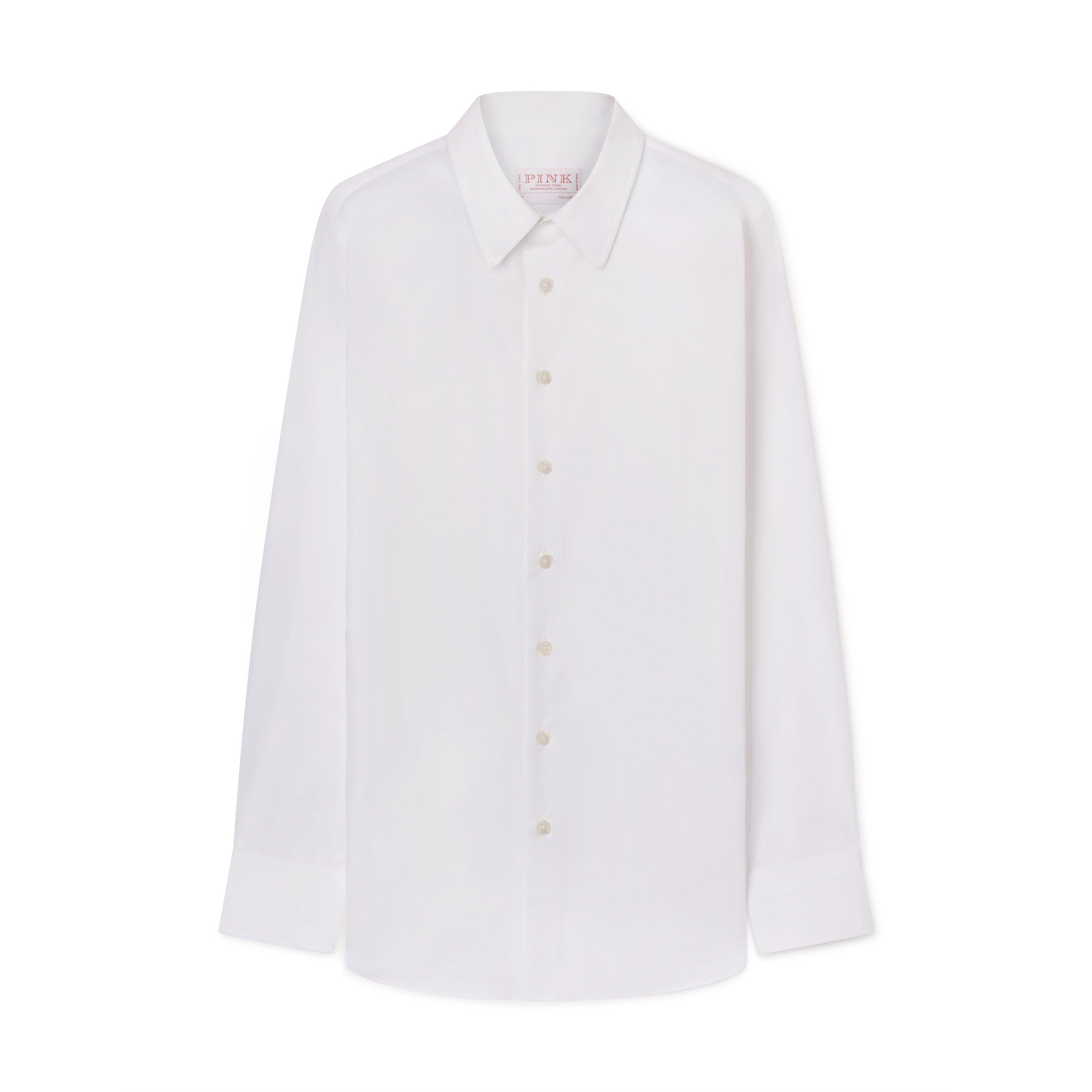 Thomas Pink Women's Tailored Plain Cotton Poplin Shirt White-MALFORD OF LONDON SAVILE ROW MENSWEAR OUTLET