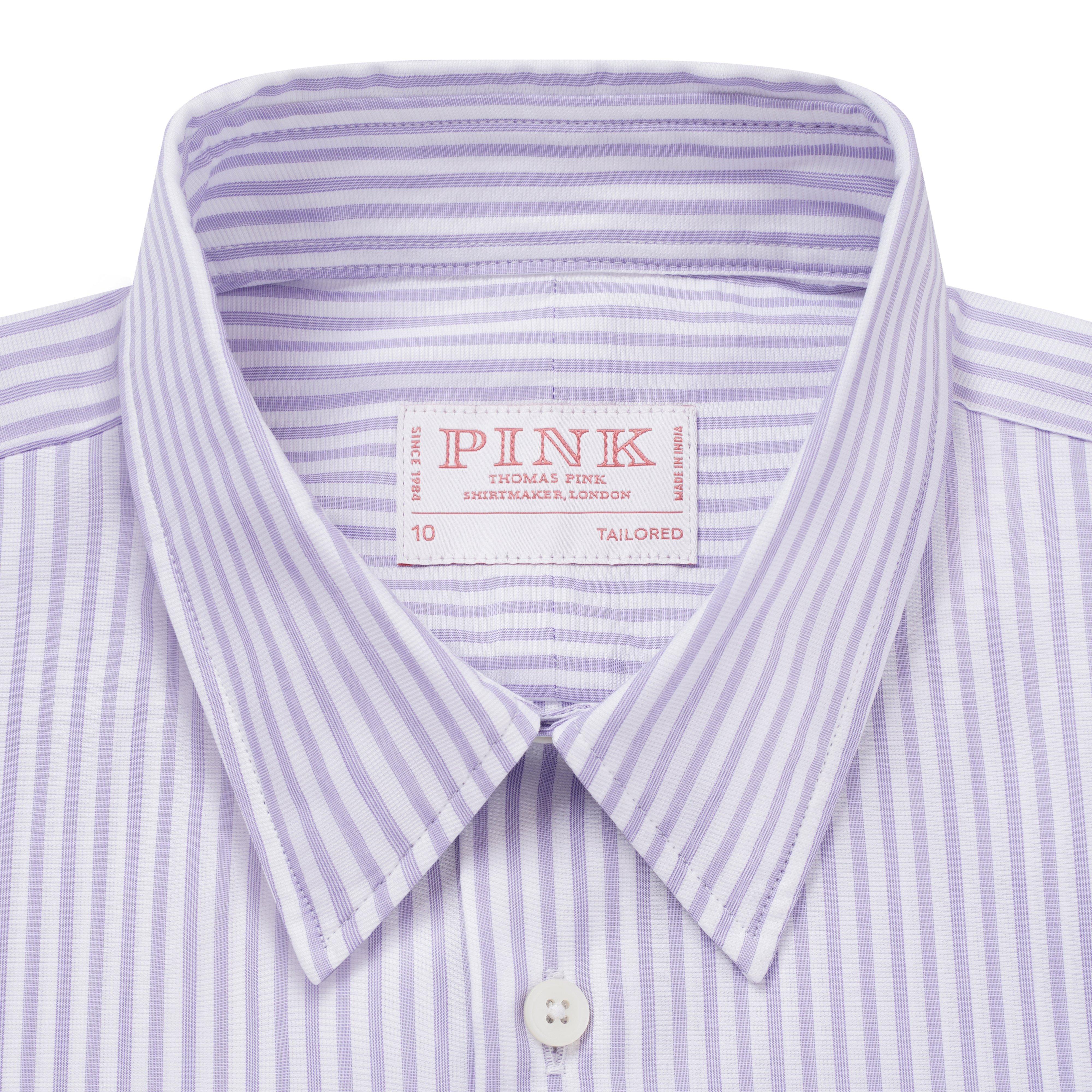 Thomas Pink Women's Tailored Textured Stripe Shirt Purple-MALFORD OF LONDON SAVILE ROW MENSWEAR OUTLET