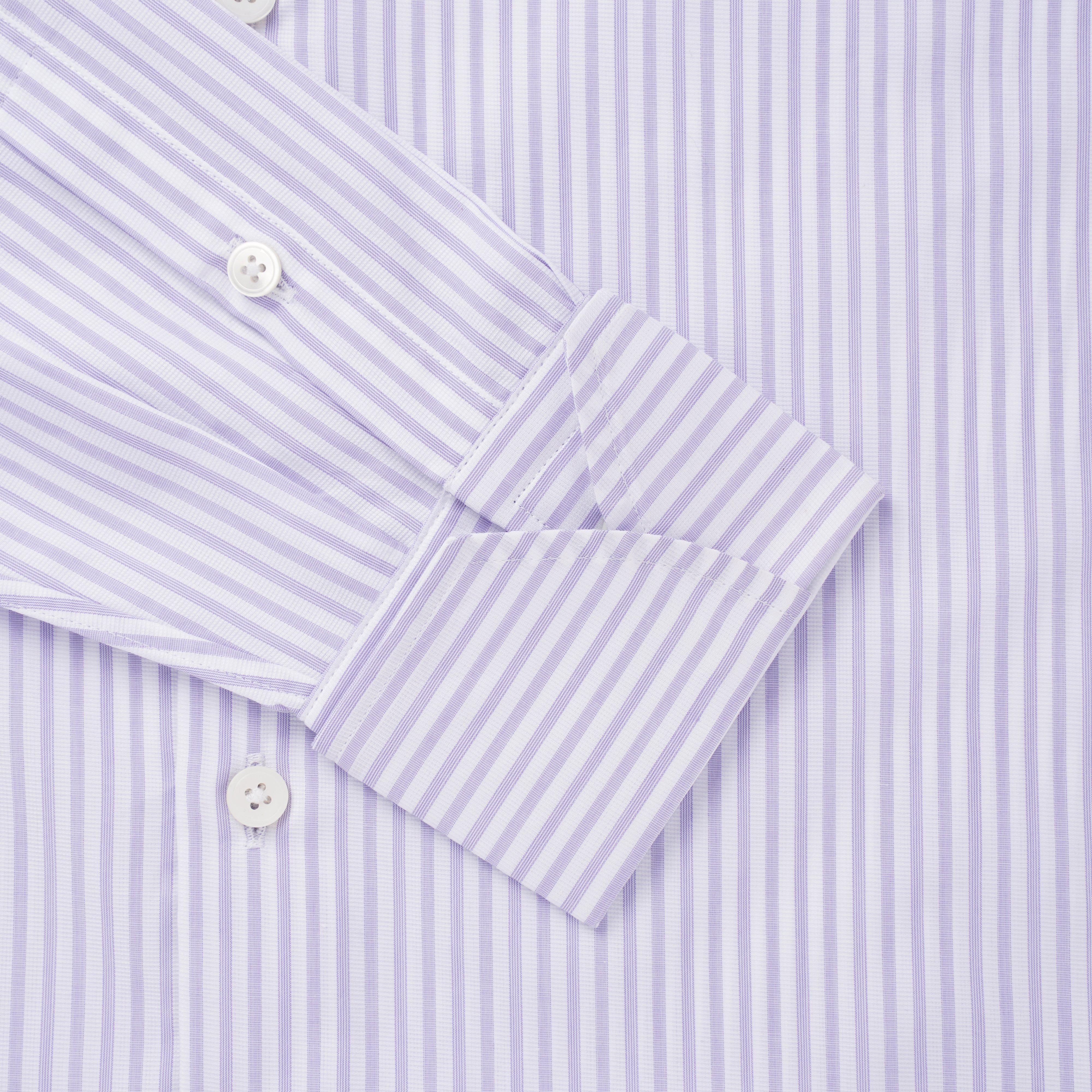 Thomas Pink Women's Tailored Textured Stripe Shirt Purple-MALFORD OF LONDON SAVILE ROW MENSWEAR OUTLET