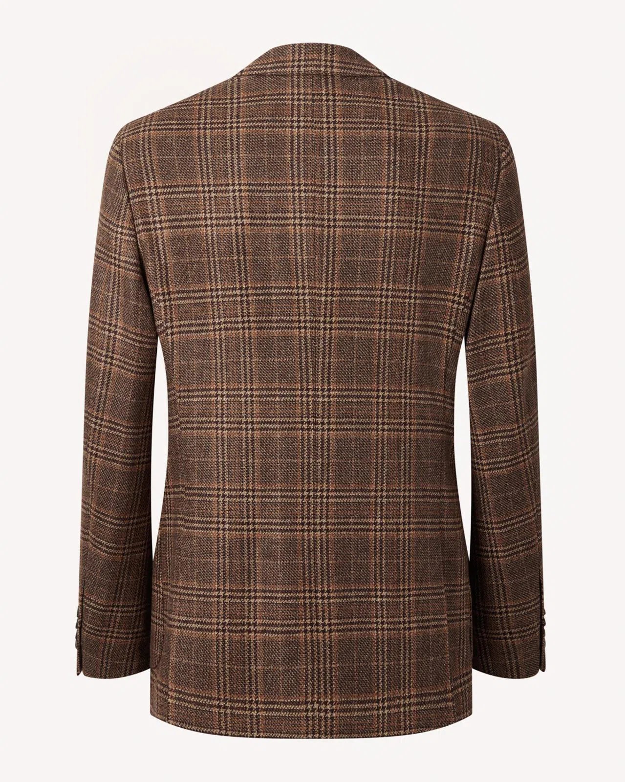 Two Button Window Check Wool Jacket Brown-MALFORD OF LONDON SAVILE ROW MENSWEAR OUTLET