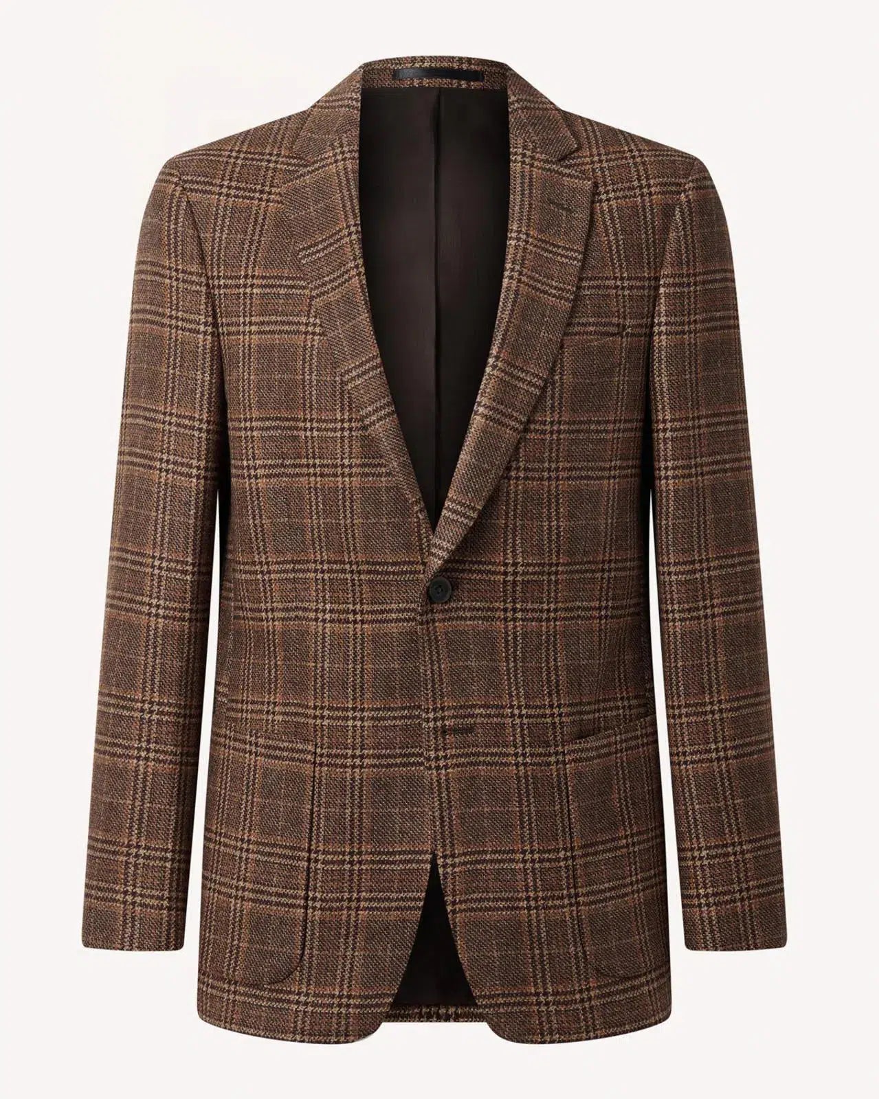 Two Button Window Check Wool Jacket Brown-MALFORD OF LONDON SAVILE ROW MENSWEAR OUTLET