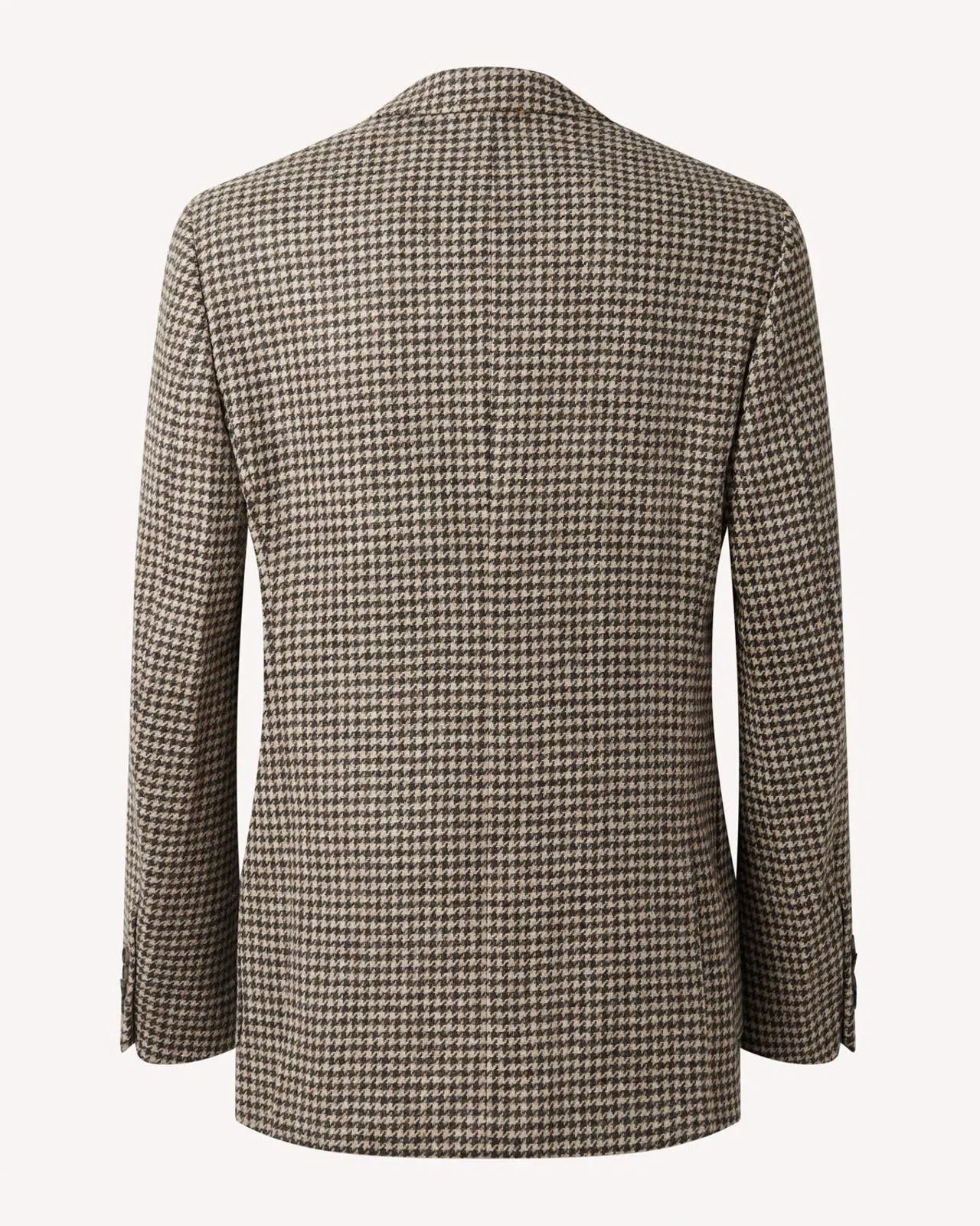 Two Button Wool Jacket Brown Houndstooth-MALFORD OF LONDON SAVILE ROW MENSWEAR OUTLET