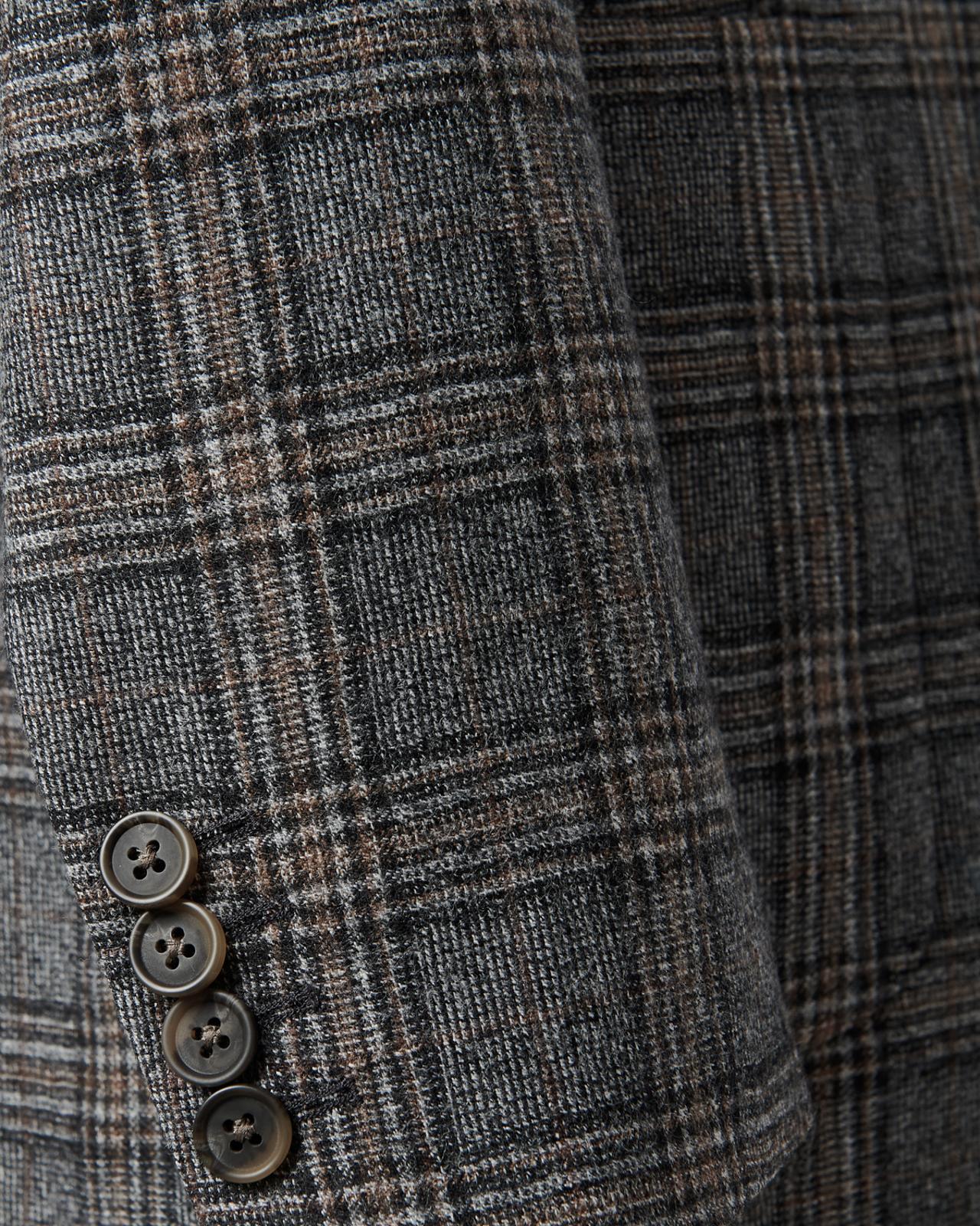 Two Button Wool Jacket Grey Check-MALFORD OF LONDON SAVILE ROW MENSWEAR OUTLET