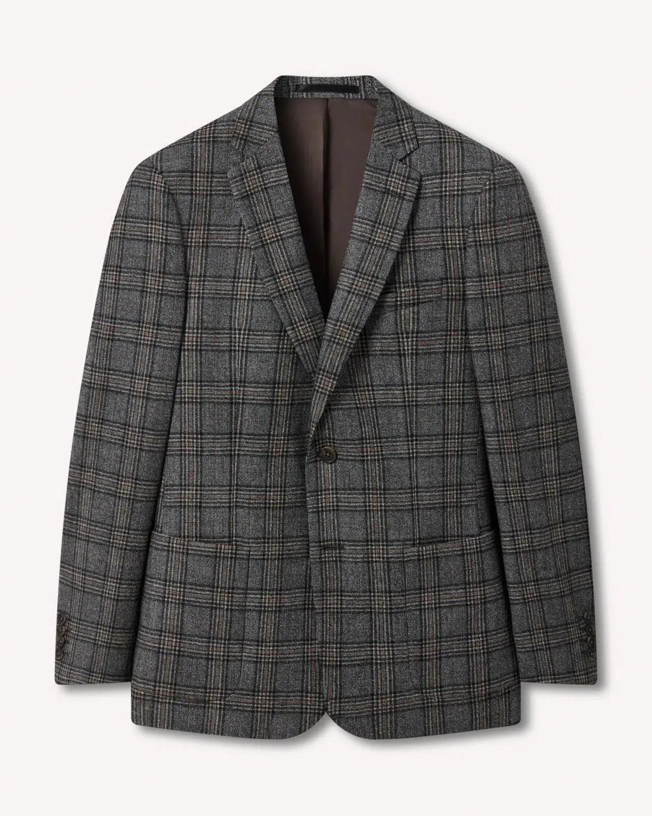 Two Button Wool Jacket Grey Check-MALFORD OF LONDON SAVILE ROW MENSWEAR OUTLET