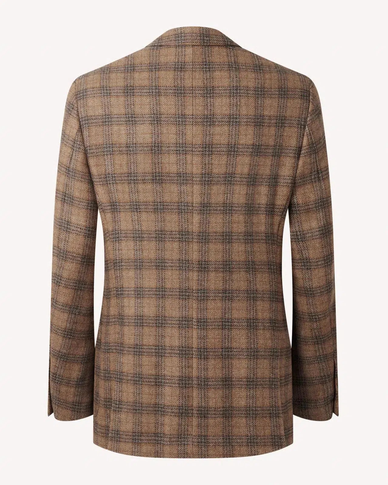 Two Button Wool/Cashmere Jacket Brown Window Check-MALFORD OF LONDON SAVILE ROW MENSWEAR OUTLET