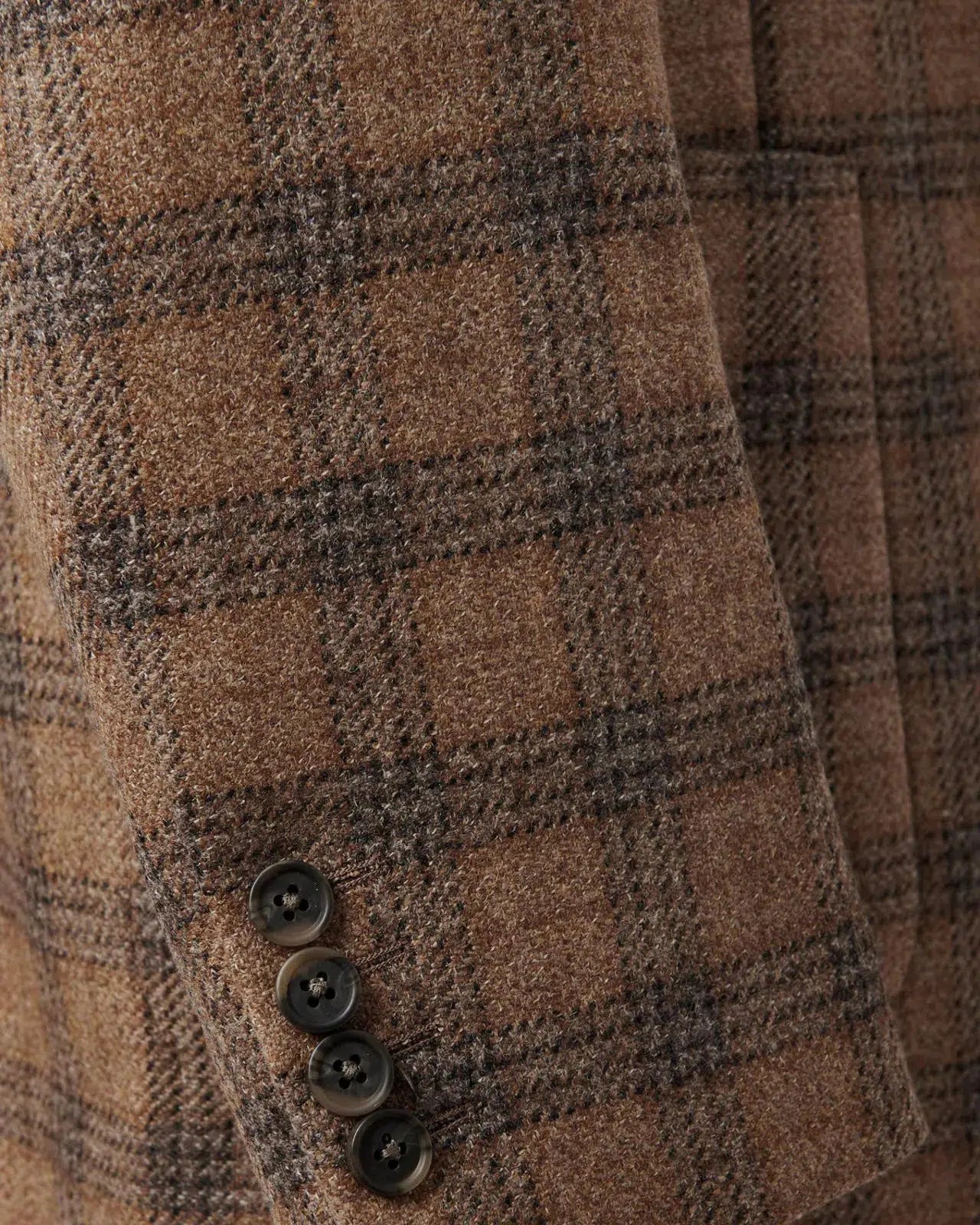 Two Button Wool/Cashmere Jacket Brown Window Check-MALFORD OF LONDON SAVILE ROW MENSWEAR OUTLET