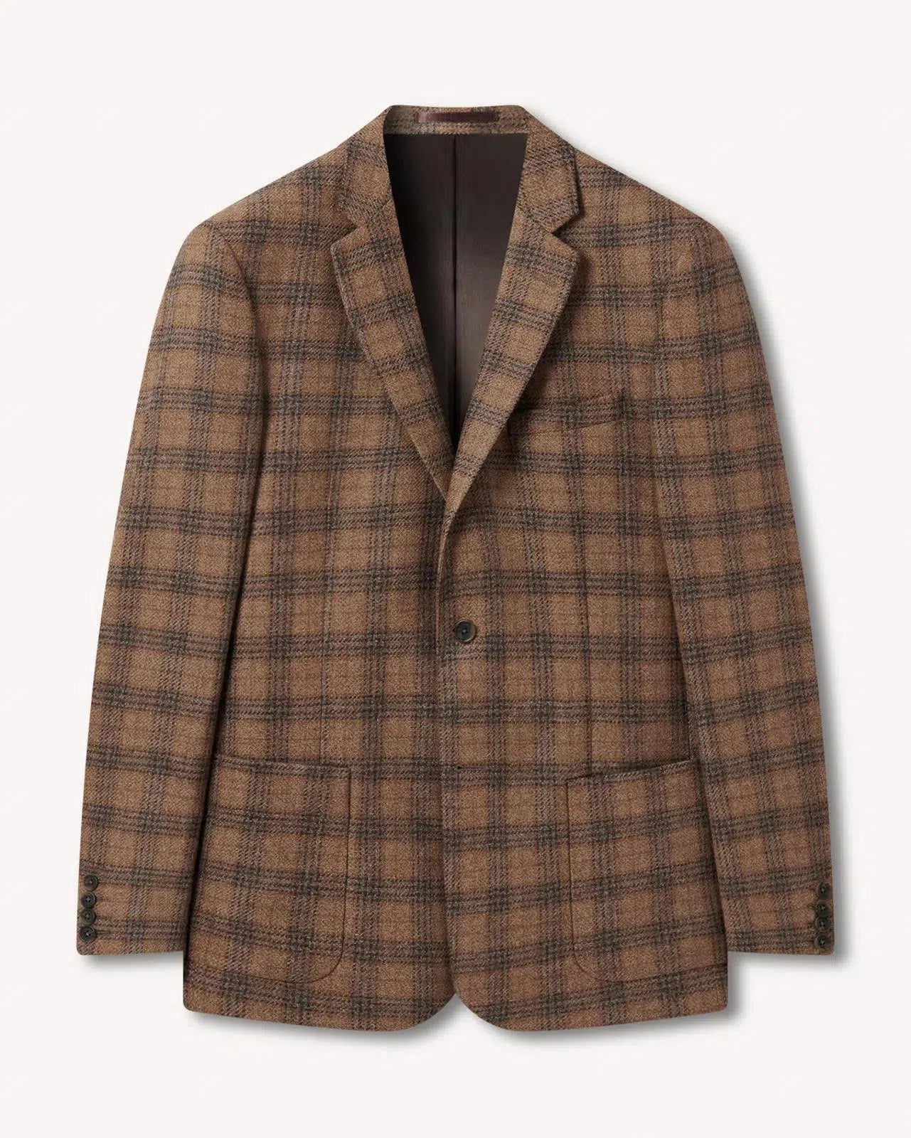 Two Button Wool/Cashmere Jacket Brown Window Check-MALFORD OF LONDON SAVILE ROW MENSWEAR OUTLET