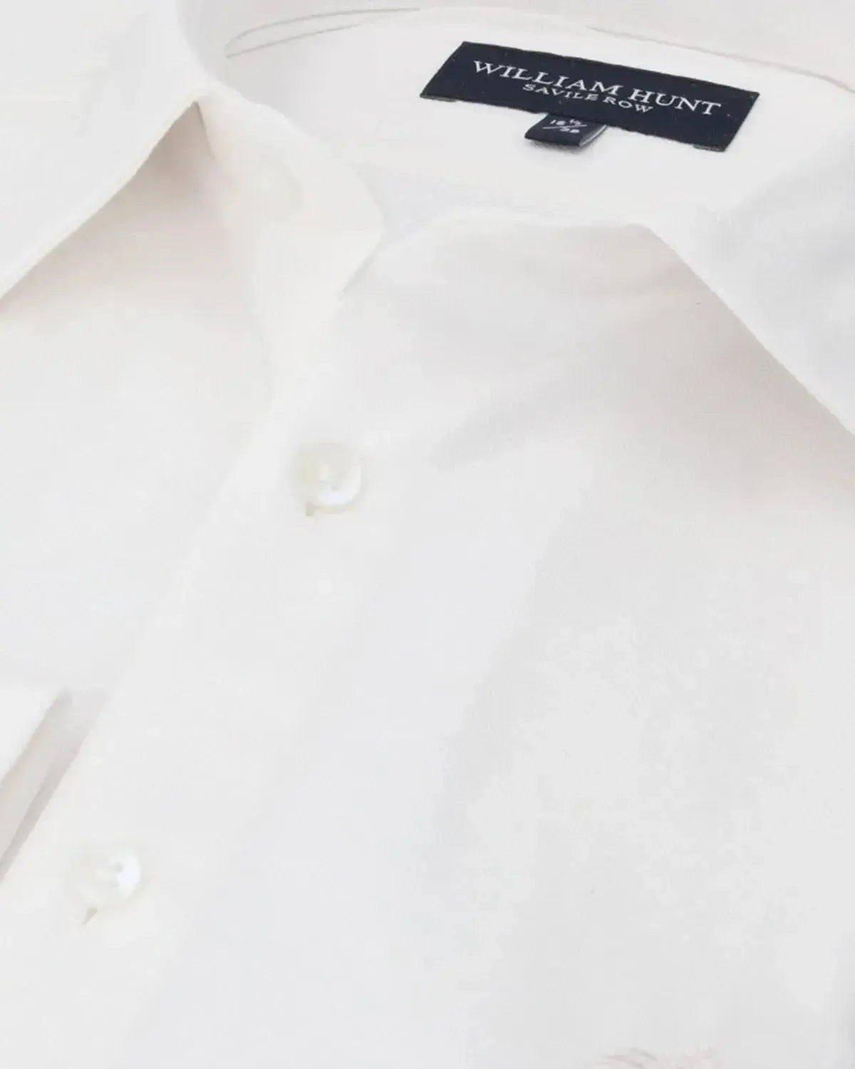 WILLIAM HUNT Classic Fit Textured Cotton Shirt White-MALFORD OF LONDON SAVILE ROW MENSWEAR OUTLET