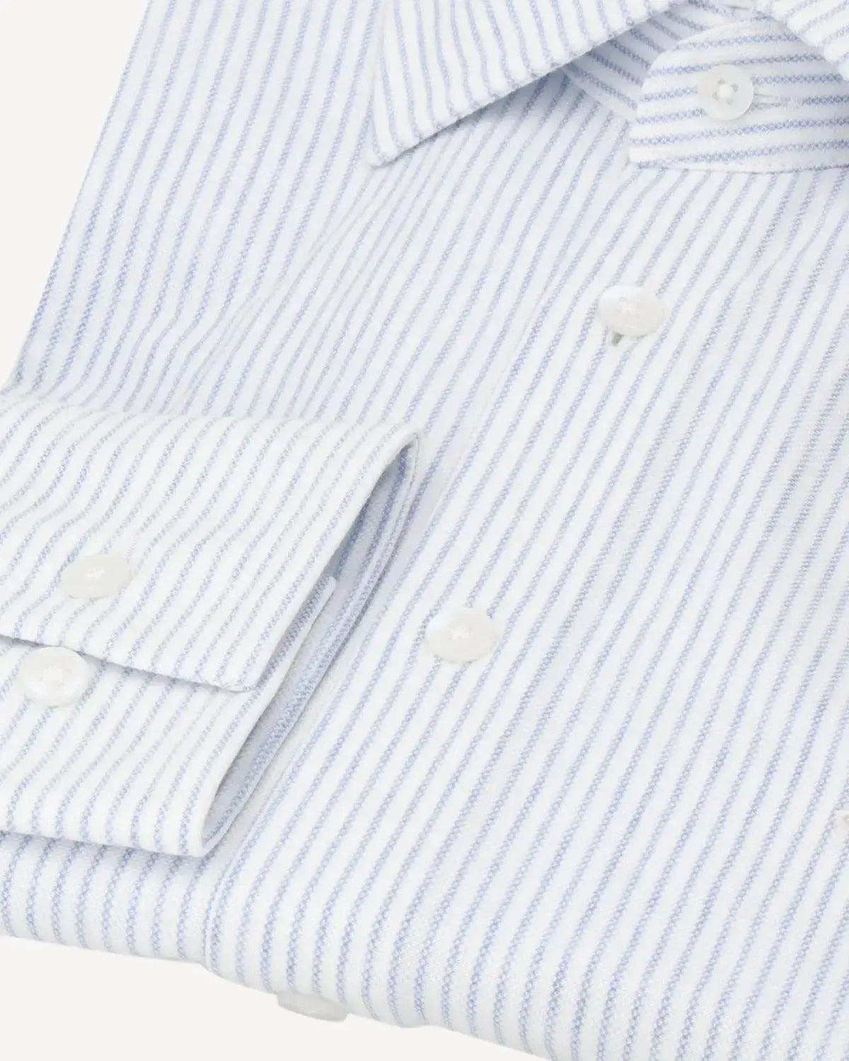 WILLIAM HUNT Rope Stripe Textured Shirt White/Blue-MALFORD OF LONDON SAVILE ROW MENSWEAR OUTLET