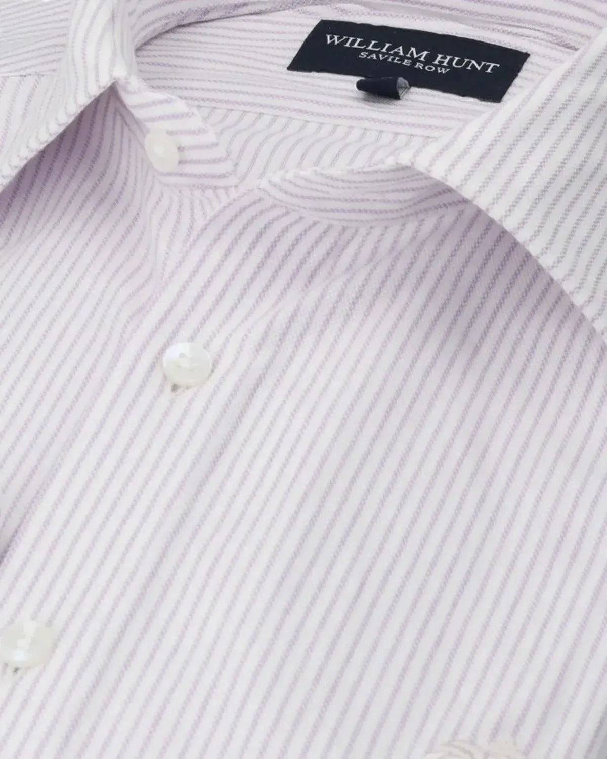 WILLIAM HUNT Rope Stripe Textured Shirt White/Purple-MALFORD OF LONDON SAVILE ROW MENSWEAR OUTLET
