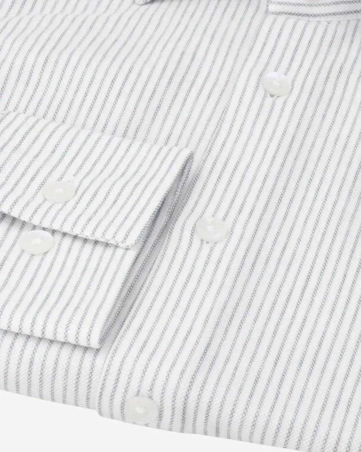 WILLIAM HUNT Thin Rope Stripe Shirt White/Grey-MALFORD OF LONDON SAVILE ROW MENSWEAR OUTLET