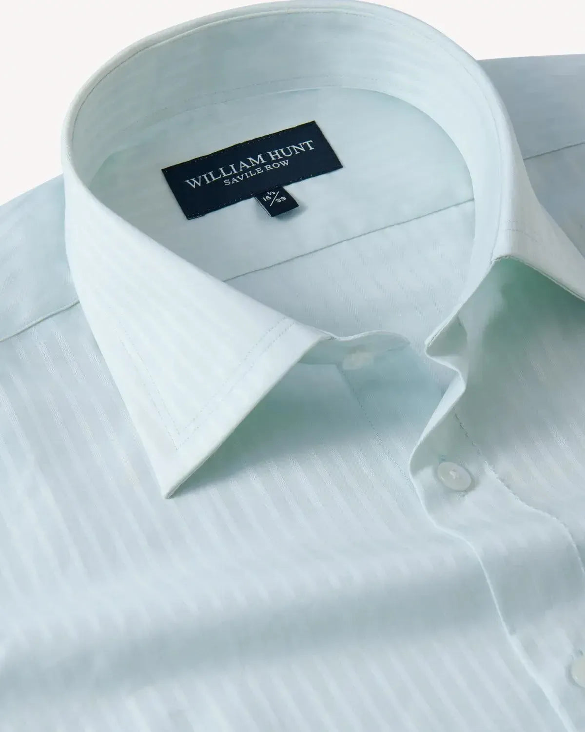 Willaim Hunt Silver Textured Stripe Shirt White-MALFORD OF LONDON SAVILE ROW MENSWEAR OUTLET