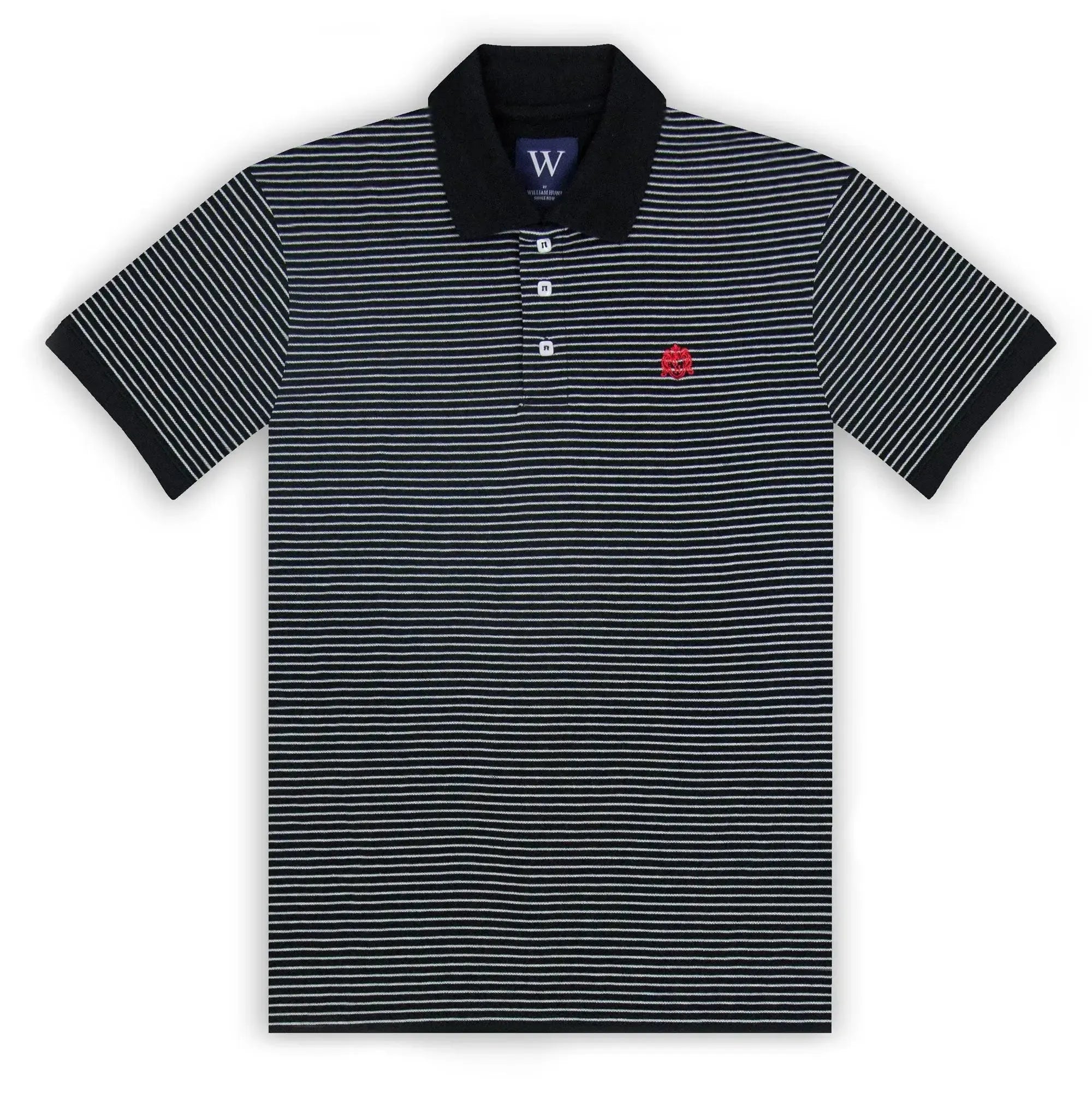 William Hunt Black with Grey Marl Stripe-MALFORD OF LONDON SAVILE ROW MENSWEAR OUTLET