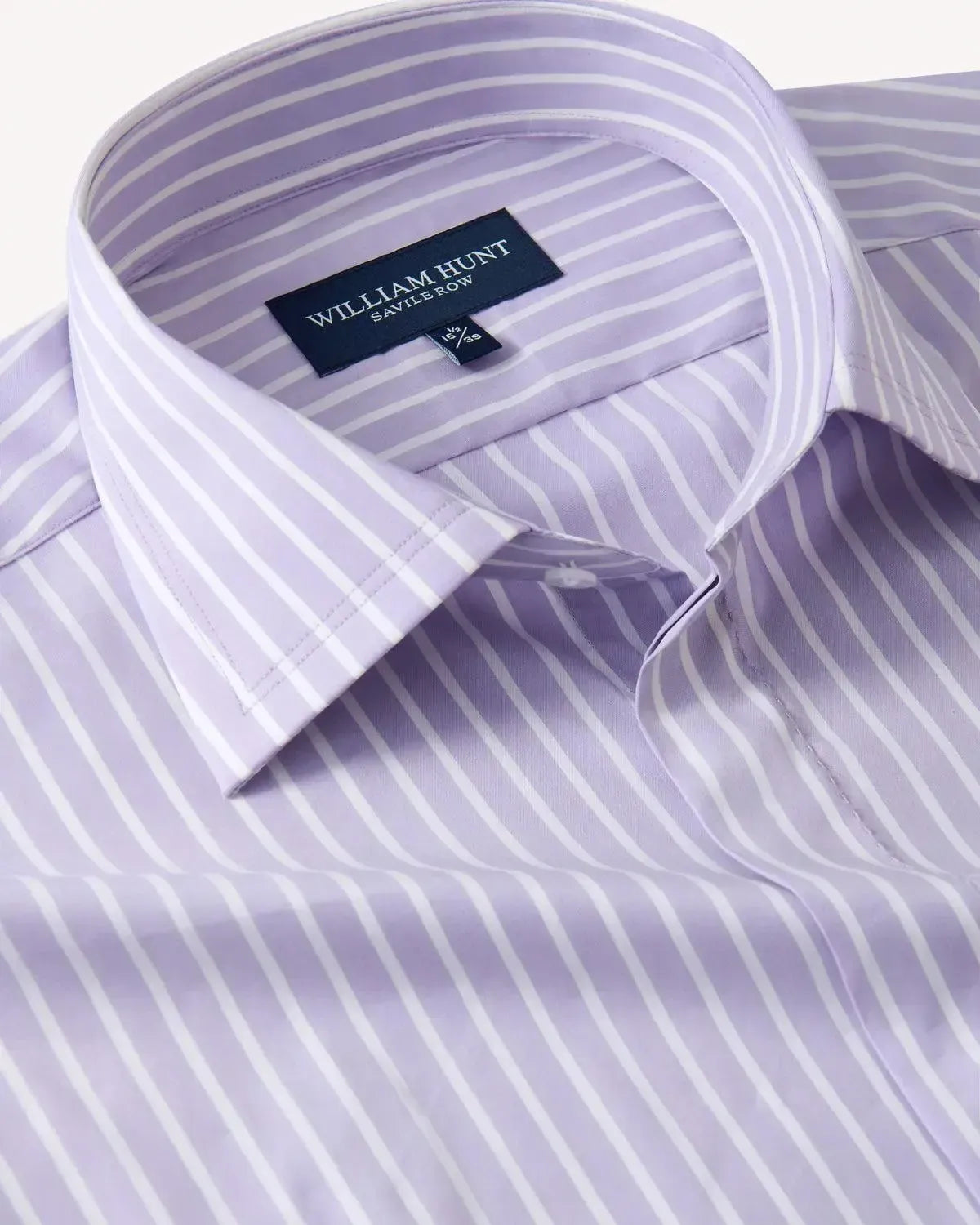 William Hunt CIty Stripe Shirt Lilac-MALFORD OF LONDON SAVILE ROW MENSWEAR OUTLET