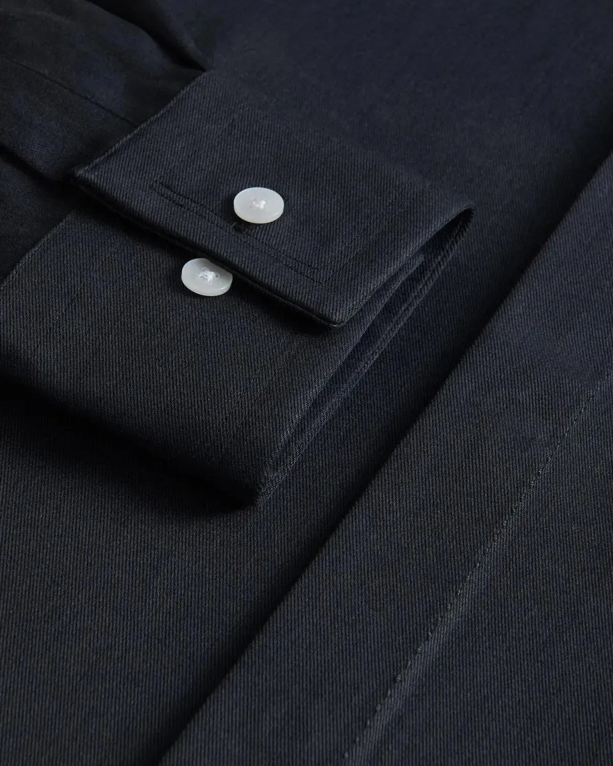 William Hunt Cotton Shirt Black-MALFORD OF LONDON SAVILE ROW MENSWEAR OUTLET