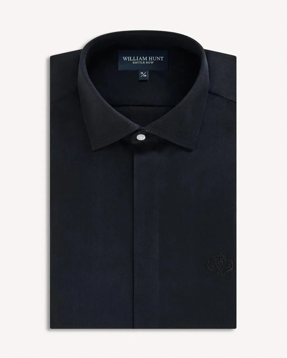 William Hunt Cotton Shirt Black-MALFORD OF LONDON SAVILE ROW MENSWEAR OUTLET