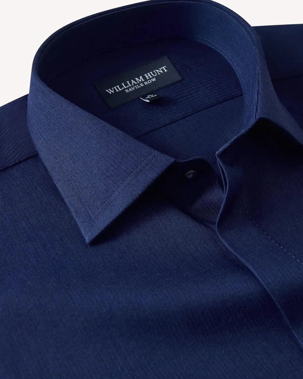 William Hunt Cotton Twill Shirt Navy-MALFORD OF LONDON SAVILE ROW MENSWEAR OUTLET