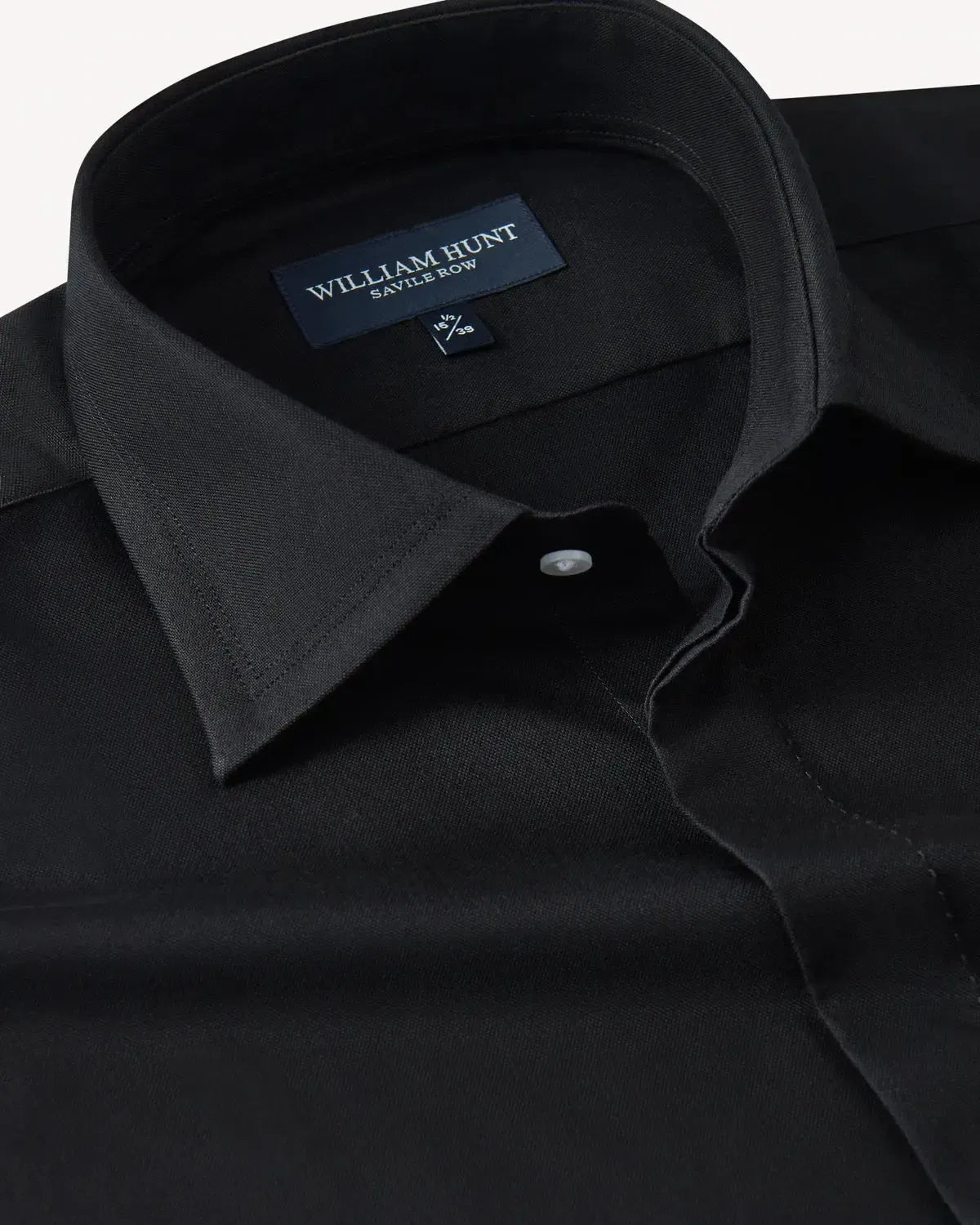 William Hunt Cotton Weave Shirt Black-MALFORD OF LONDON SAVILE ROW MENSWEAR OUTLET
