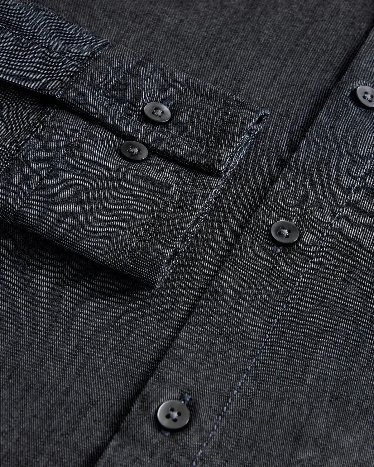 William Hunt Denim Shirt Grey-MALFORD OF LONDON SAVILE ROW MENSWEAR OUTLET