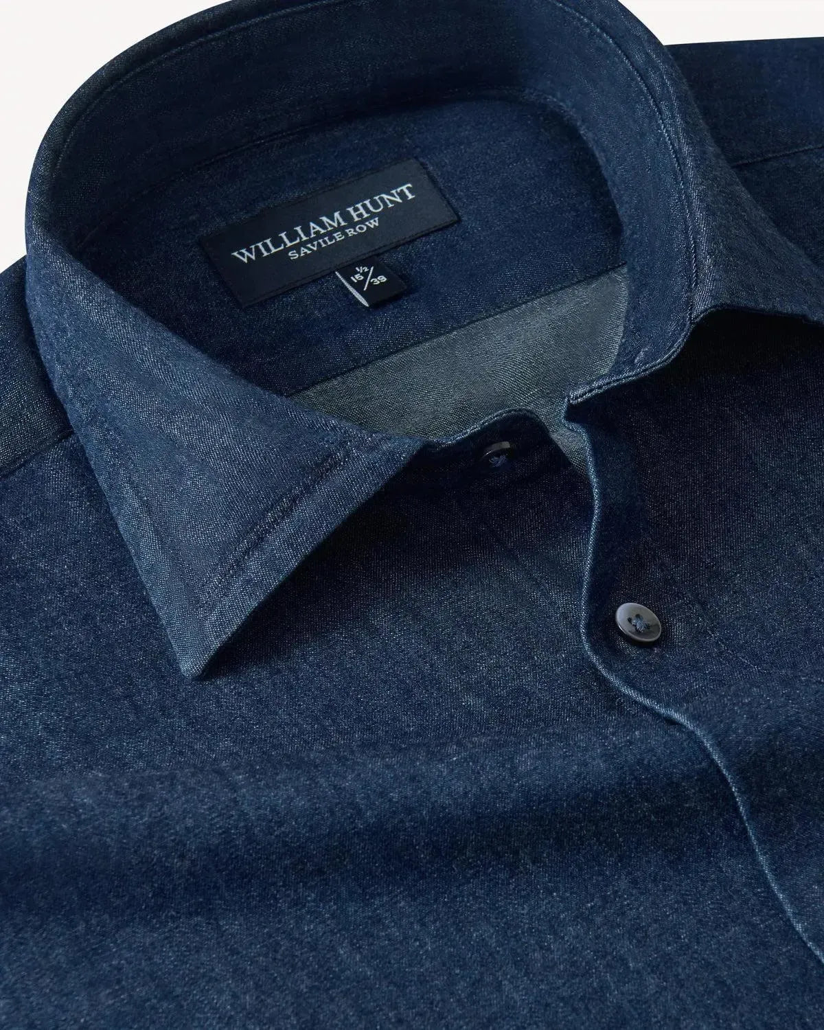 William Hunt Denim Shirt Indigo-MALFORD OF LONDON SAVILE ROW MENSWEAR OUTLET