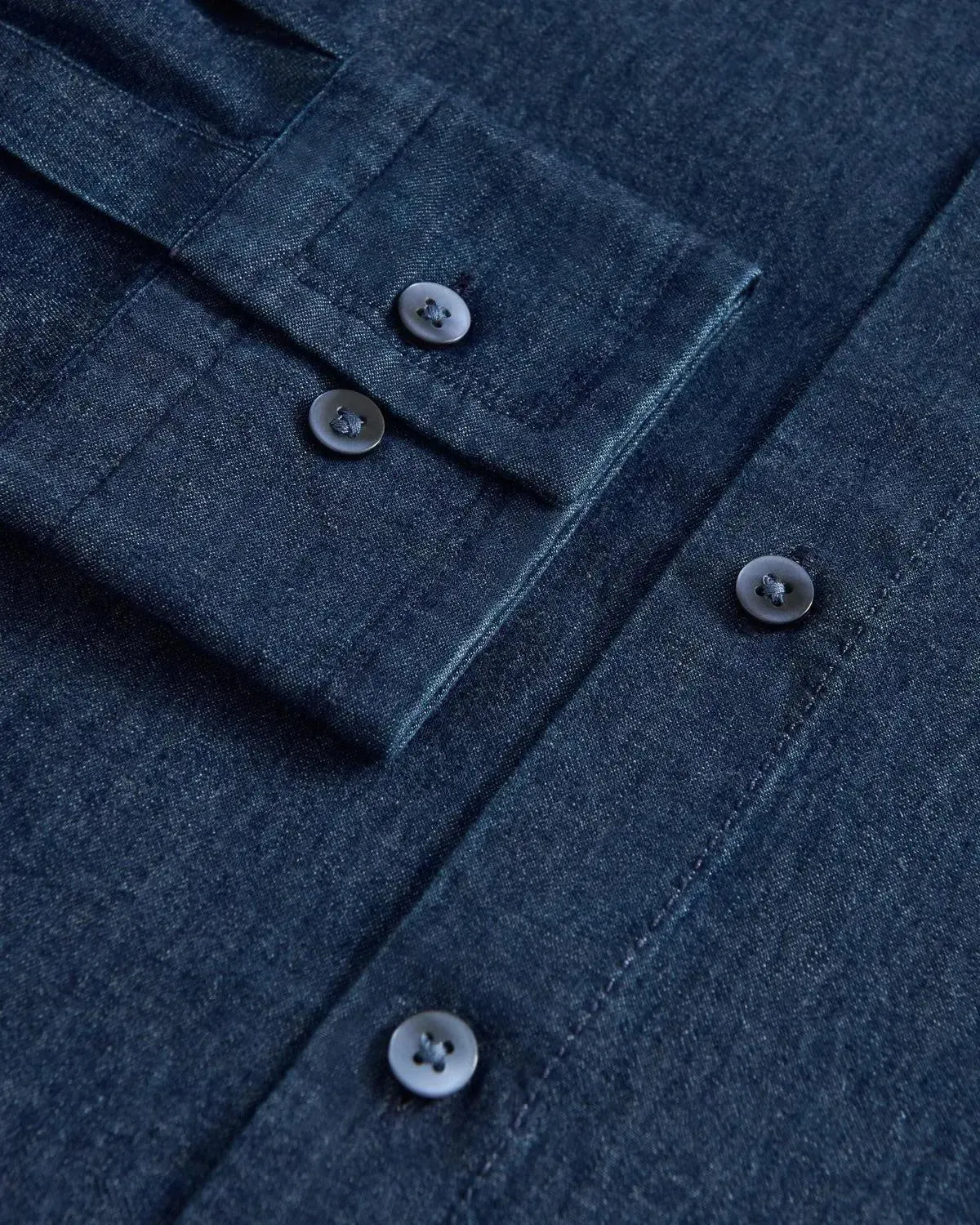 William Hunt Denim Shirt Indigo-MALFORD OF LONDON SAVILE ROW MENSWEAR OUTLET