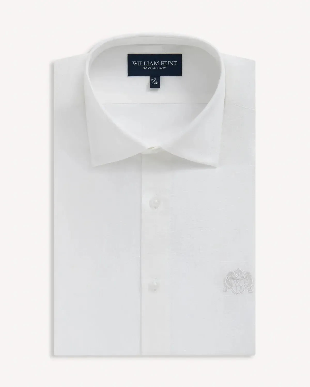William Hunt Diamond Dobby Weave Shirt White-MALFORD OF LONDON SAVILE ROW MENSWEAR OUTLET