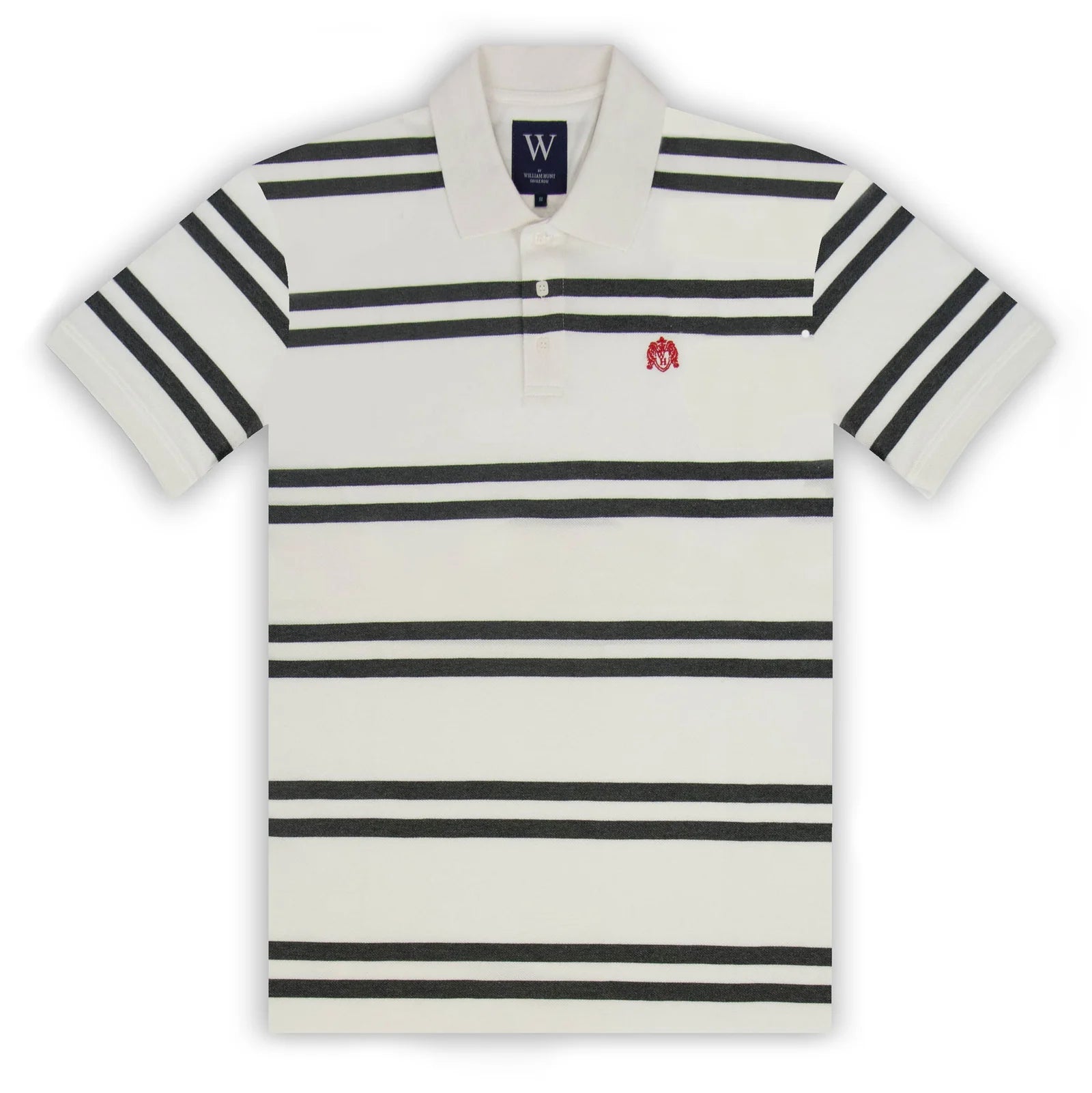 William Hunt Ecru with Charcoal Stripe-MALFORD OF LONDON SAVILE ROW MENSWEAR OUTLET