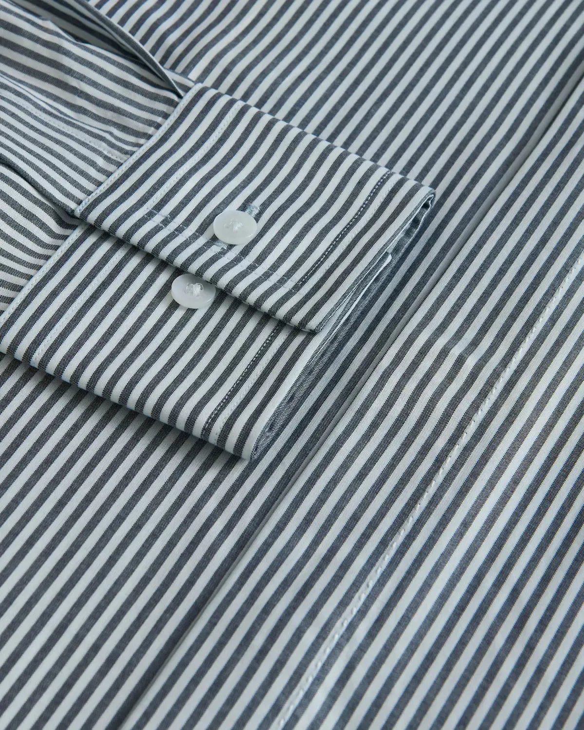 William Hunt Fine Stripe Shirt Grey White-MALFORD OF LONDON SAVILE ROW MENSWEAR OUTLET
